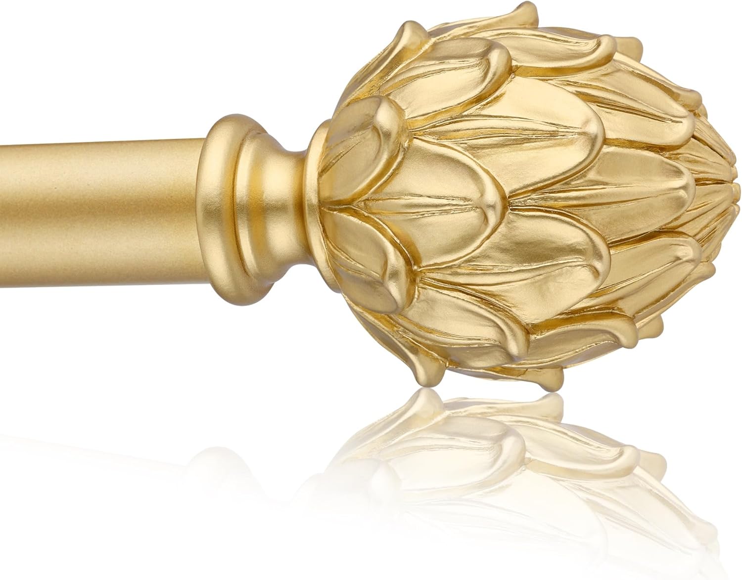 Adjustable Curtain Rods 48-84 Inches 1 Inch Diameter Gold Finials