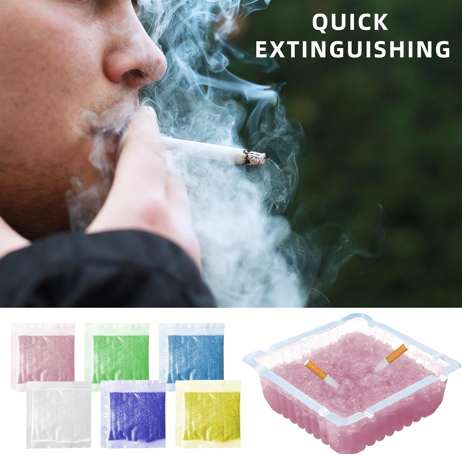 40 Pack Disposable Ashtrays with Scented Sand