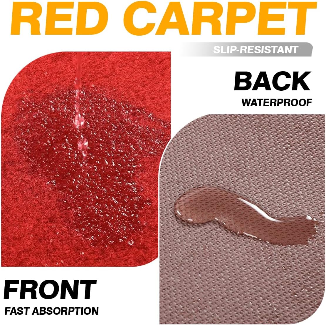 3x10 ft Heavy Duty Red Carpet Runner with Non Slip Rubber Backing