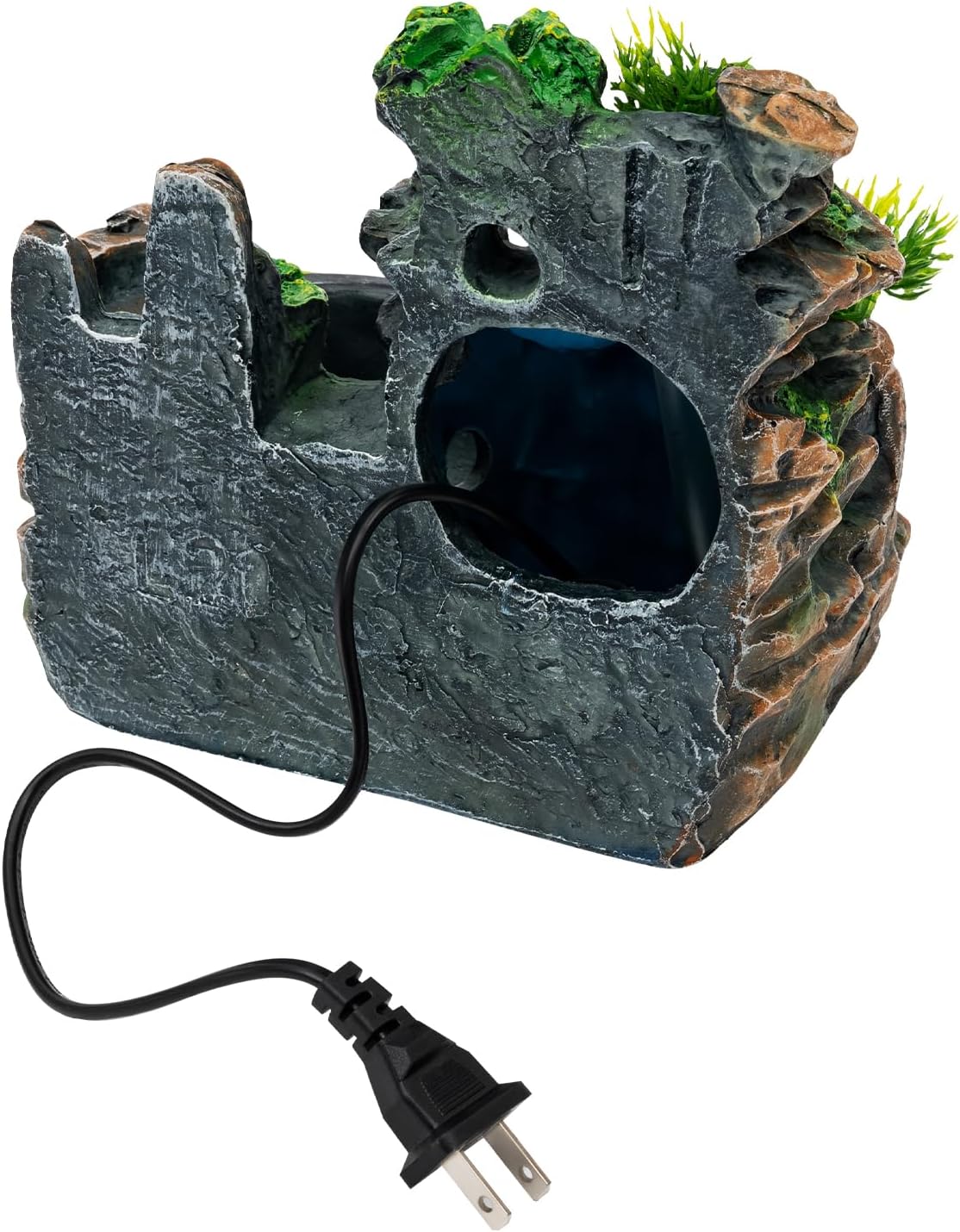 TITIDU Desktop Waterfall Bonsai Fountain with LED Lights and Atomizer