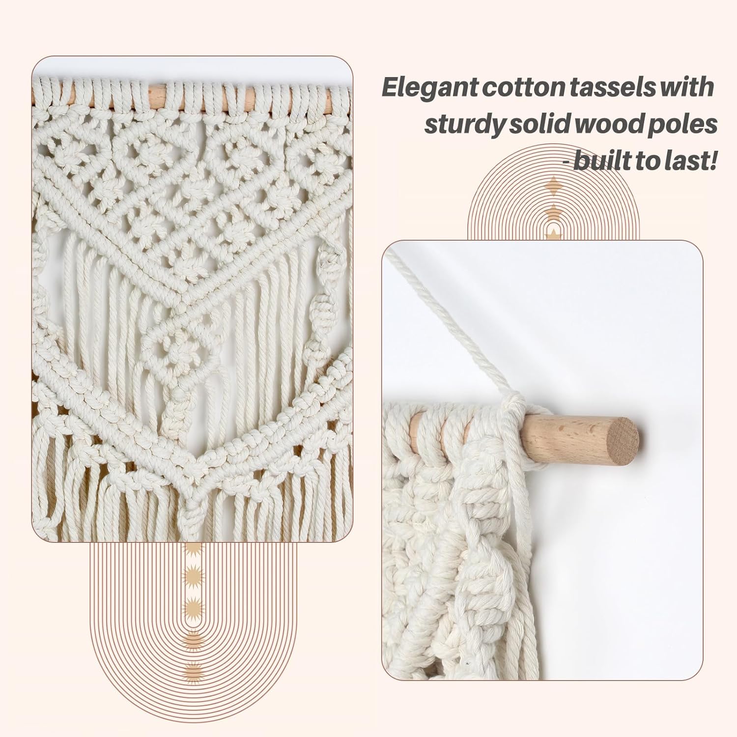 JONKASIPA Macrame Wall Hanging - Bohemian Tassel Tapestry Home Decor