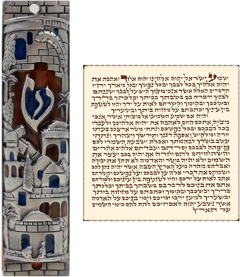 Talisman4u Silver Enamel Mezuzah Case 4 Inch
