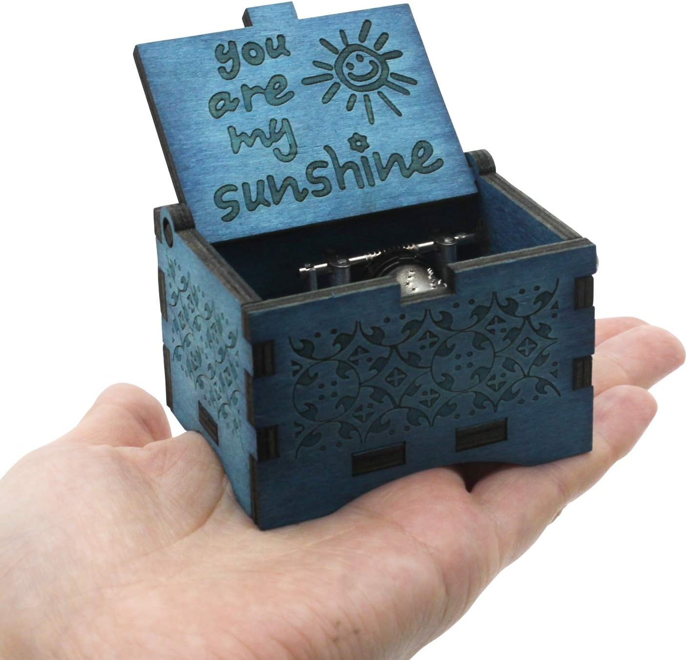 You Are My Sunshine Wooden Music Box with Hand Crank