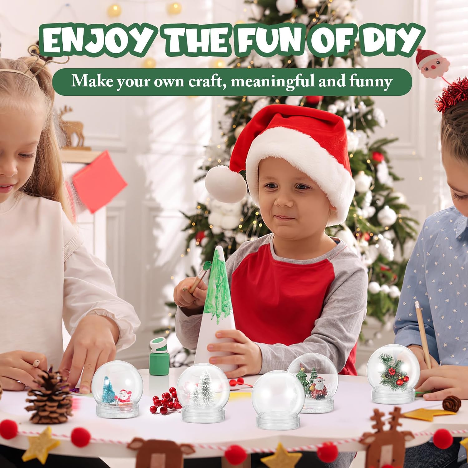 BESTOYARD 15 Pack 28 Inch Snow Globe DIY Kit