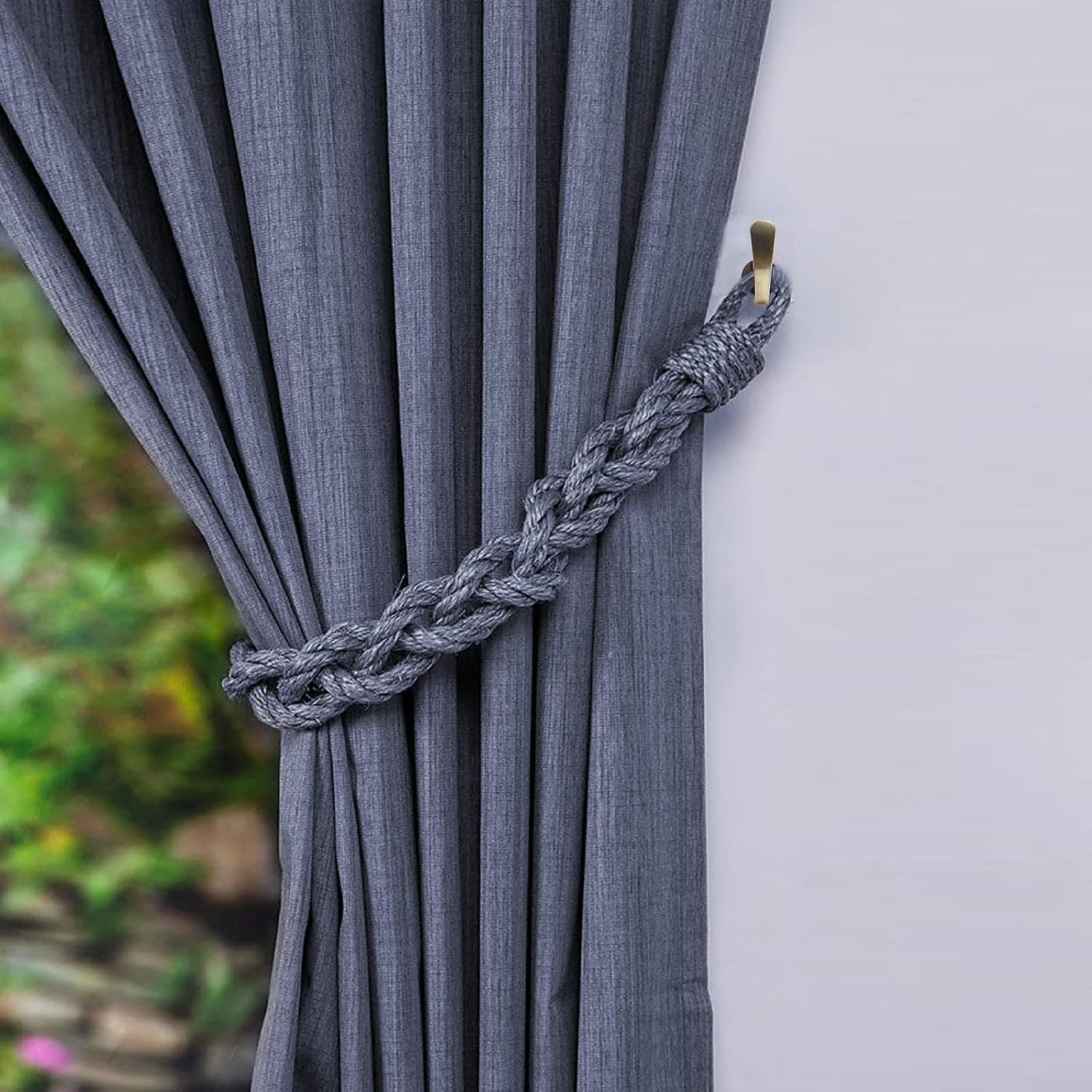 4 Pack Bronze Curtain Tieback Hooks with Screws