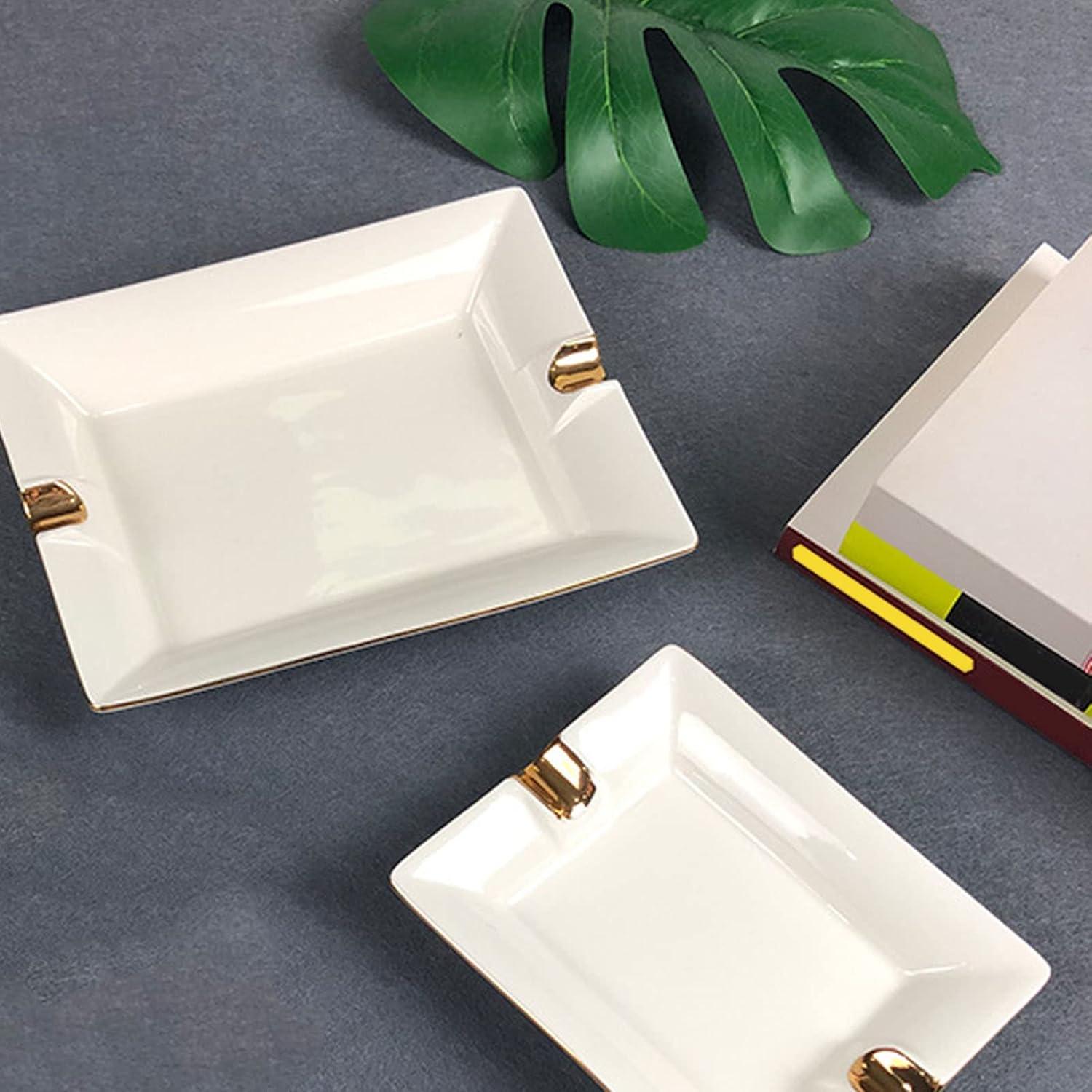 VOVCAMLS Ceramic Ashtray Square White Large