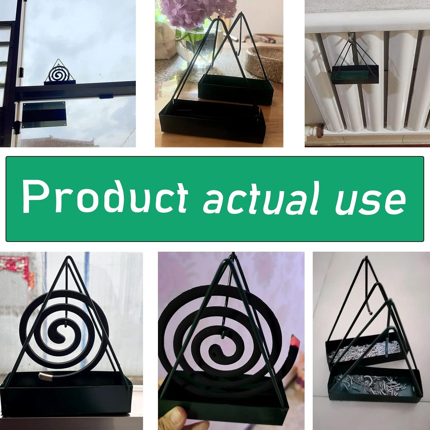 2 Pack Mosquito Coil Holder Full Metal Triangular Stand