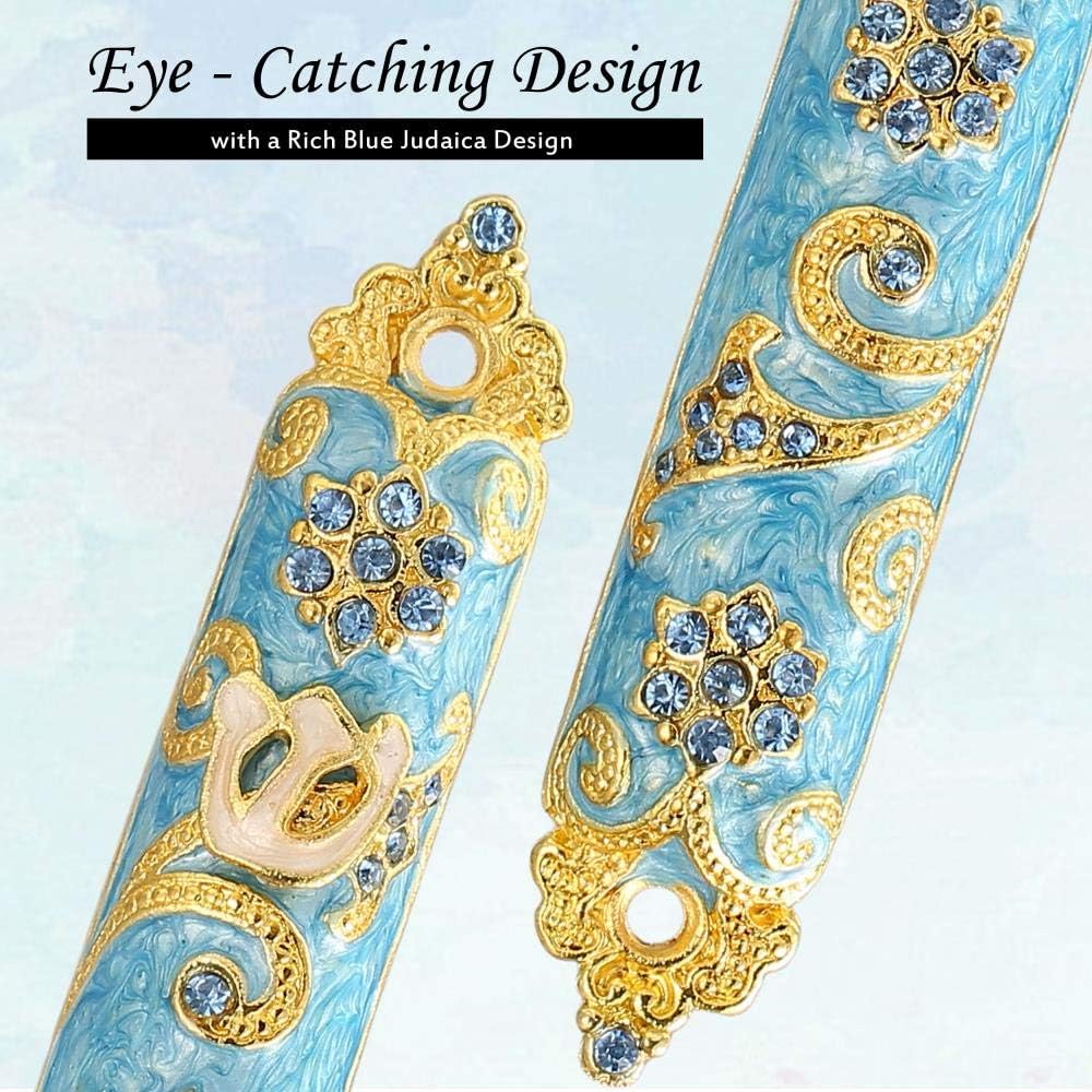 Matashi 45 Inch Hand Painted Mezuzah with Gold and Crystals