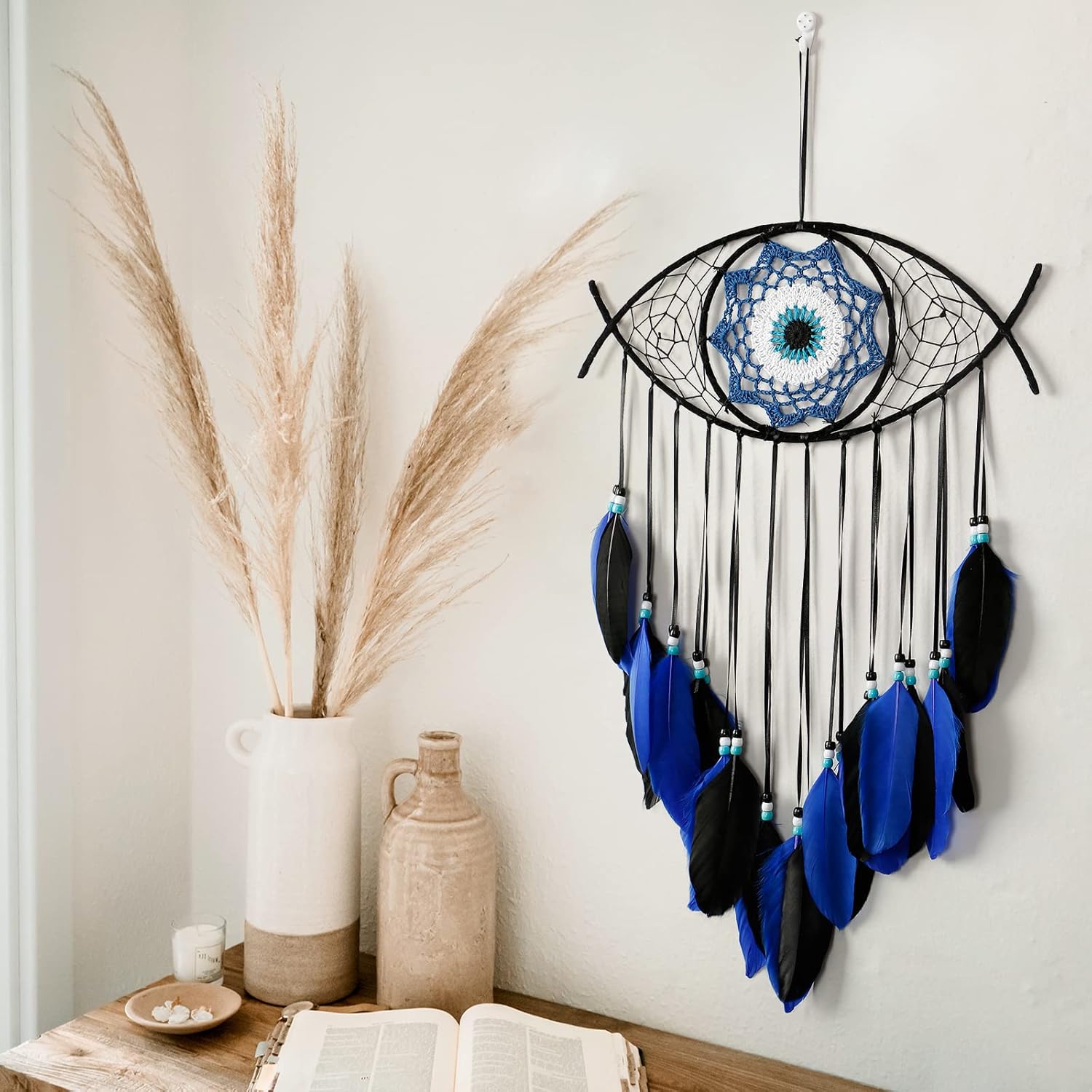Dremisland Evil Eye Dream Catcher - Blue Black Wall Hanging Decor