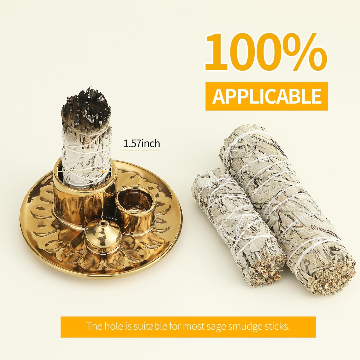 ToolSentryX 4 in 1 Ceramic Incense Burner Golden