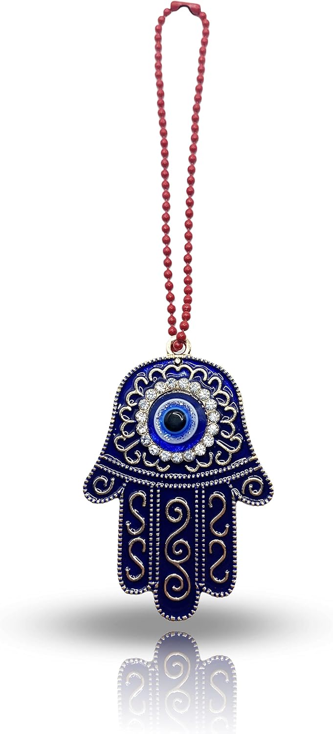 Sonoran Souvenirs Blue Hamsa Charm for Car Mirror
