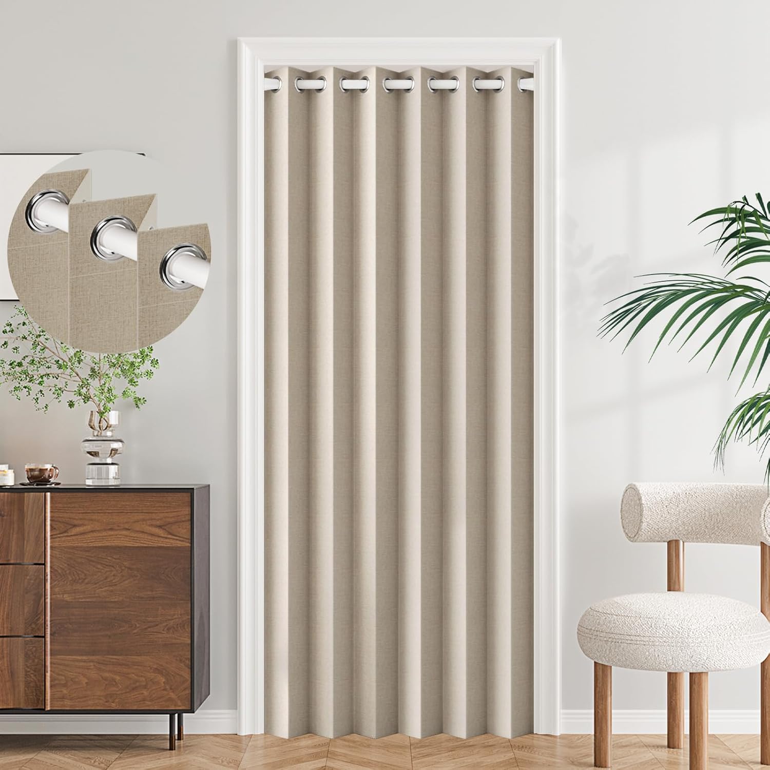 100 Blackout Magnetic Folding Door Curtain Panel