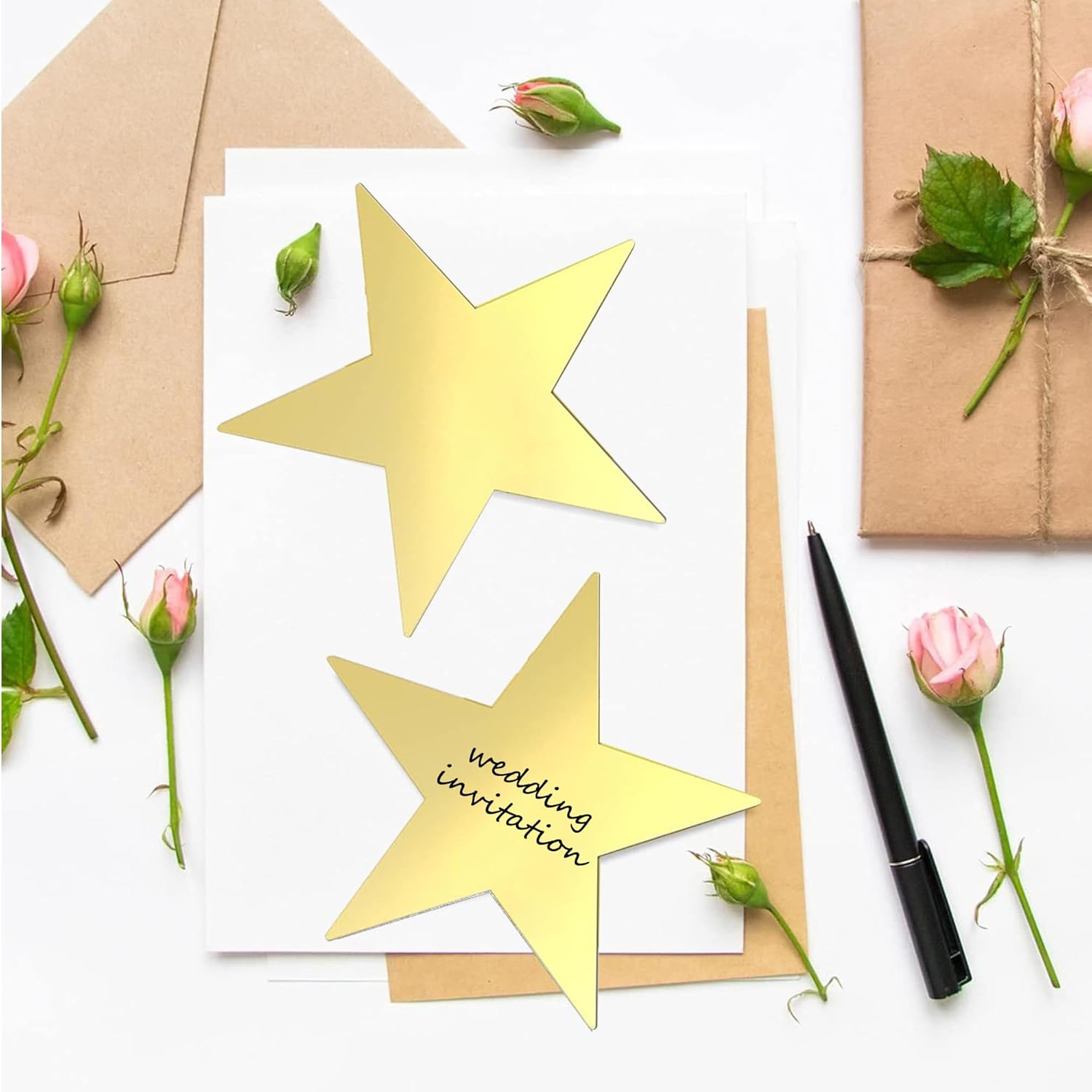 Glitter Gold Five Star Party Decorations 40PCS