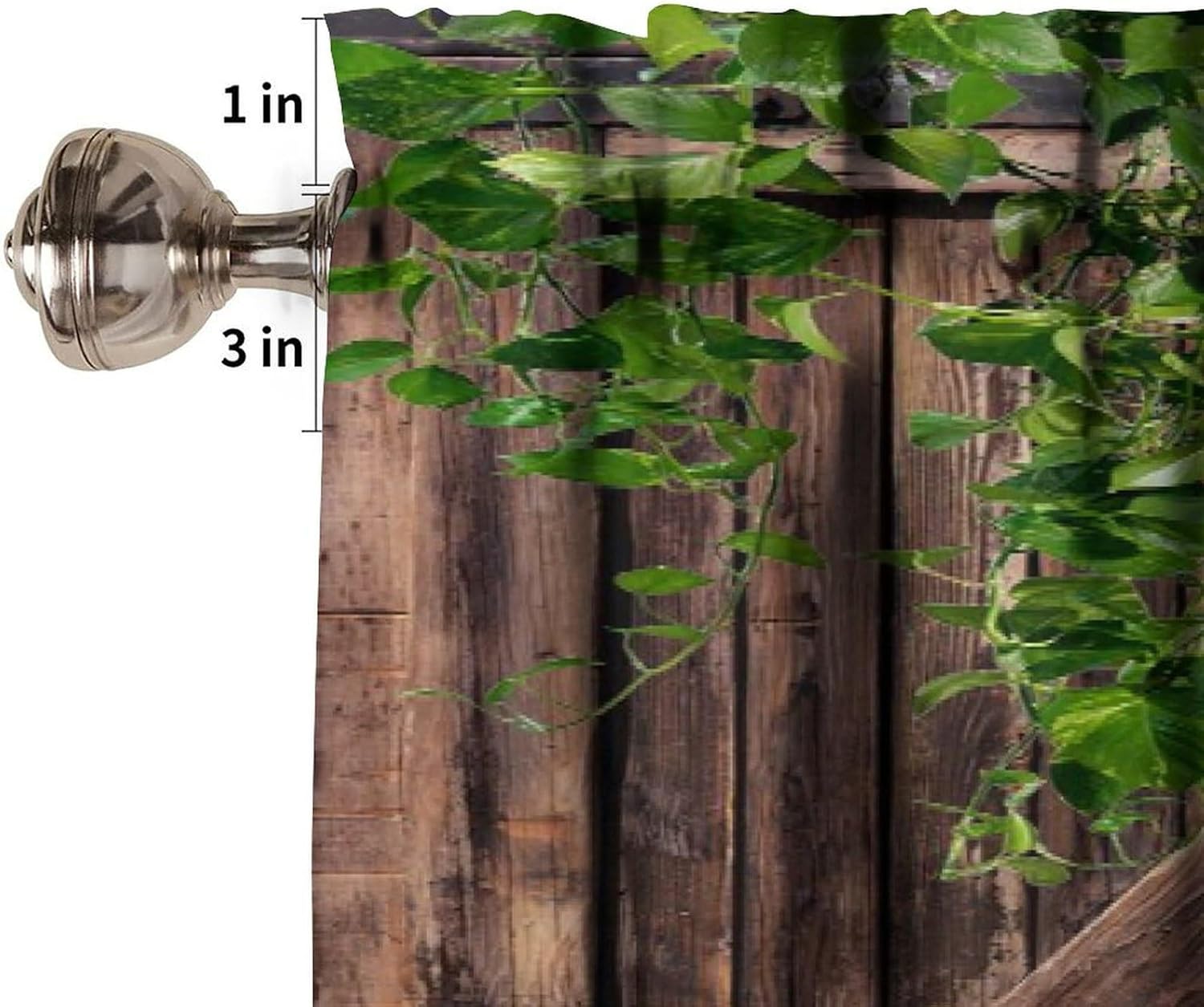 Rustic Barn Door Valance Curtain - 54x18 Inch