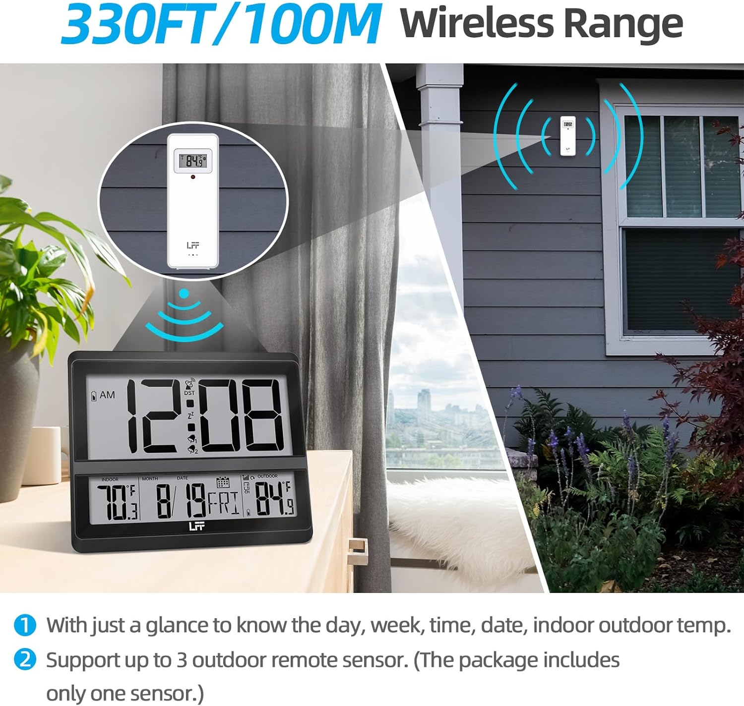 LFF Atomic Clock with Large Display and Temperature Monitoring