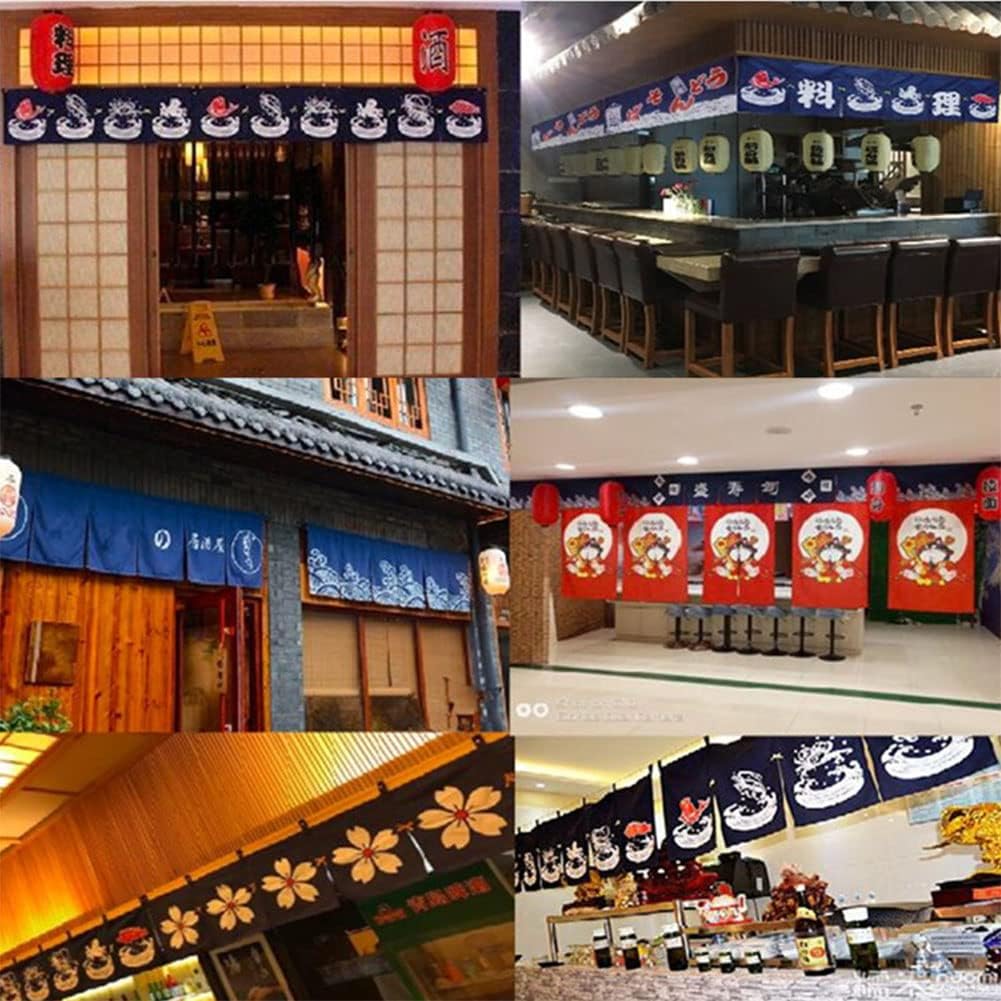 Japanese Sushi Restaurant Curtain Valance Half Window Banner 43x210CM