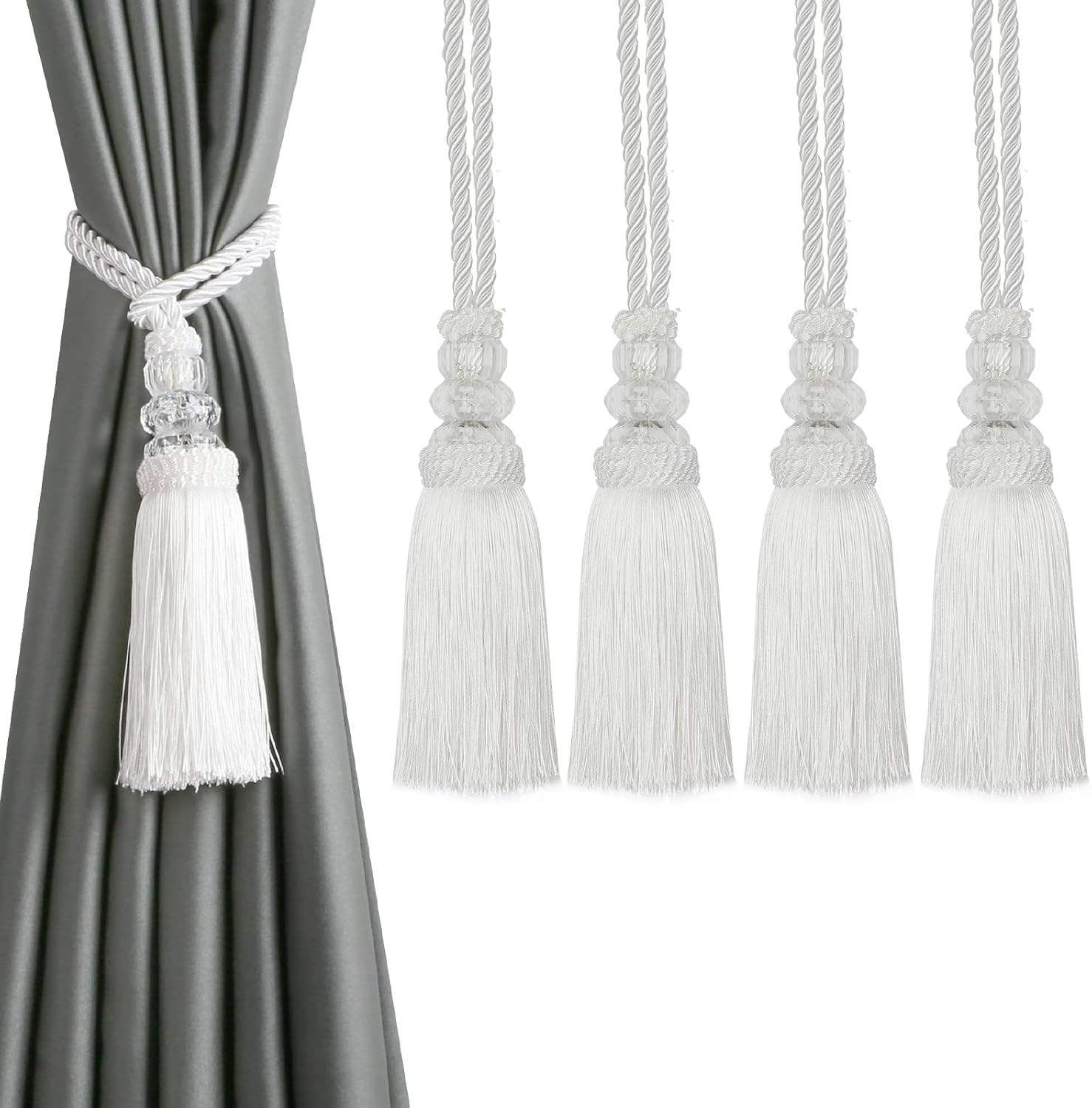 Curtain Tiebacks with Tassel 2 Pack Modern Window Holdbacks