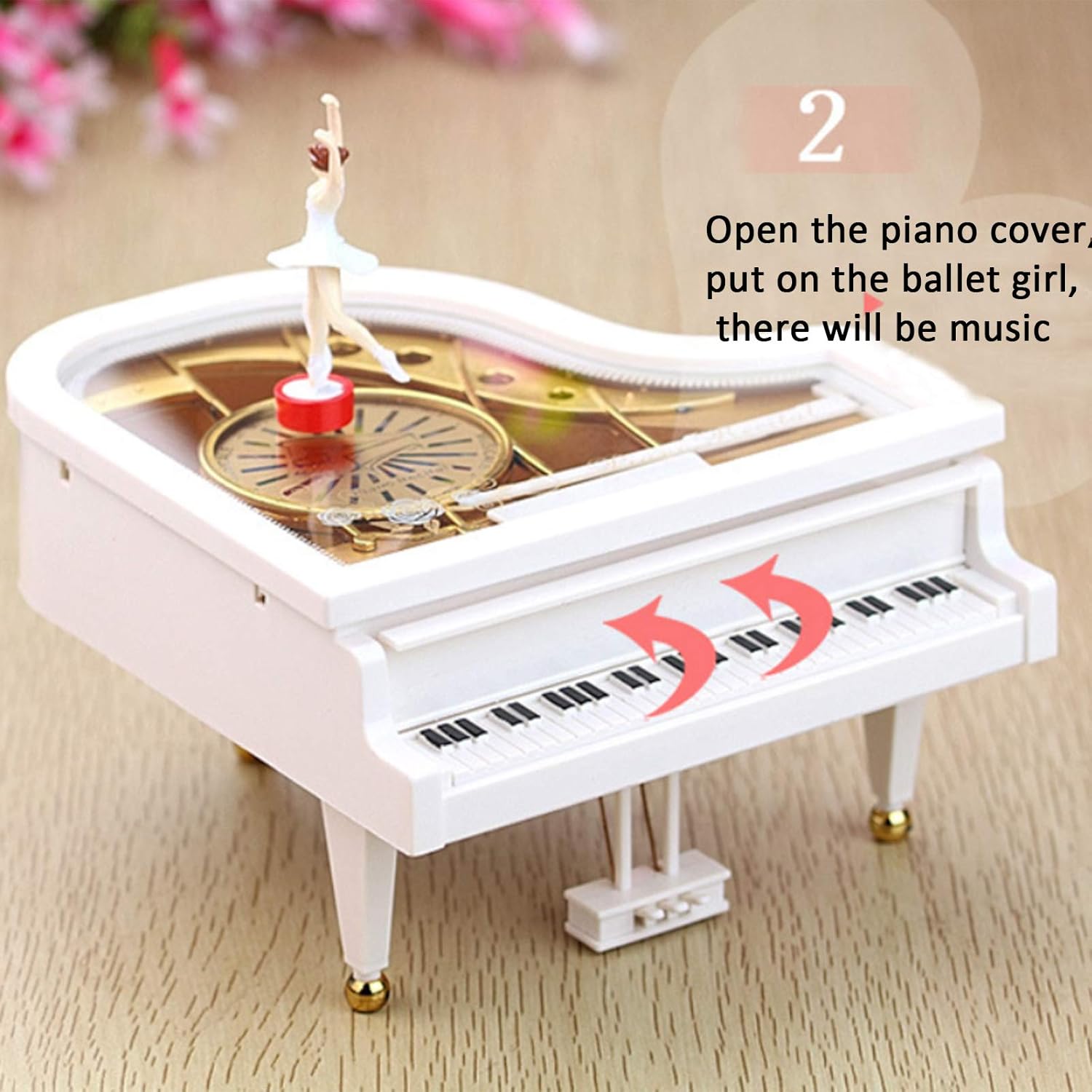 Hvogvok Ballerina Music Box White Classical Dancing Jewelry Box for Women Girls
