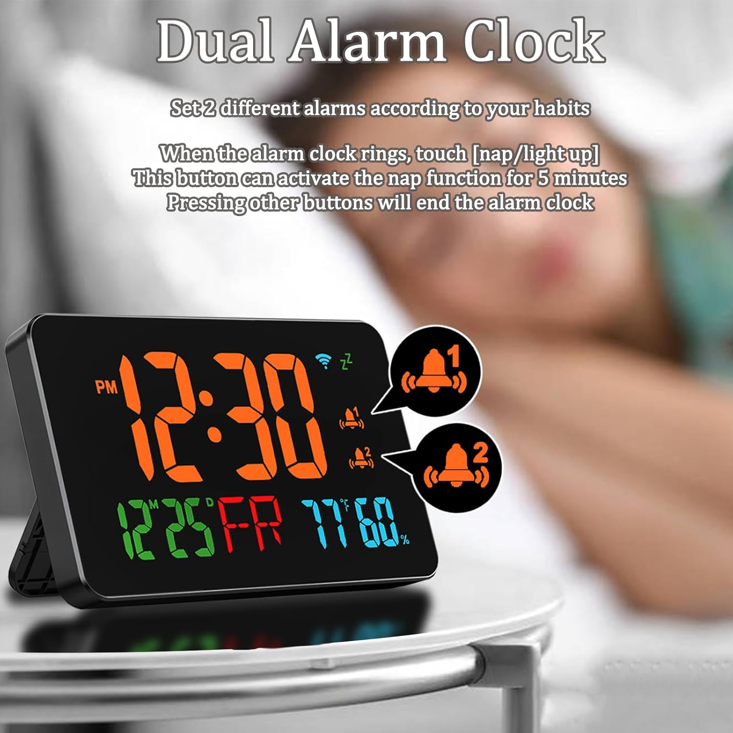 24Ghz WiFi Atomic Clock with Temperature Humidity and Alarm