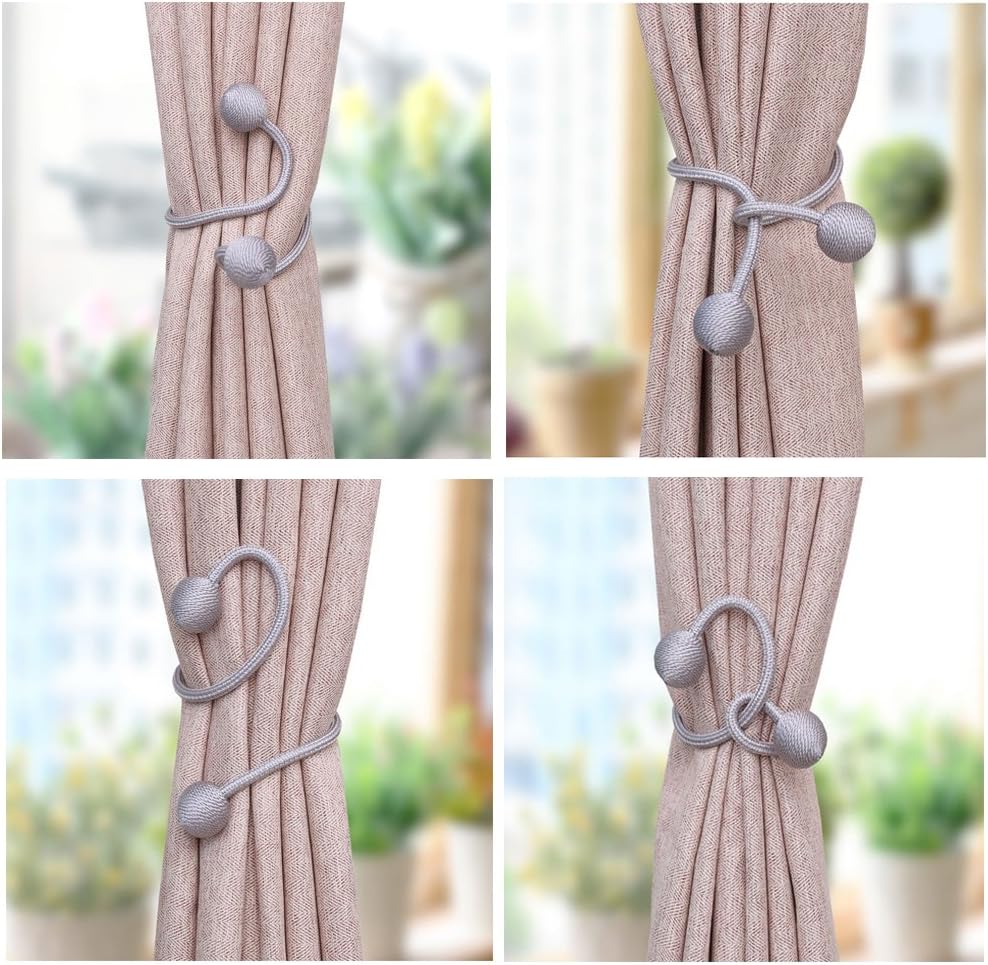 NYDECOR Curtain Tiebacks 2 Pack Silver Gray