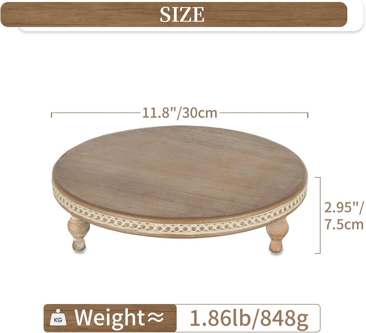Hanobe Round Decorative Tray Stand