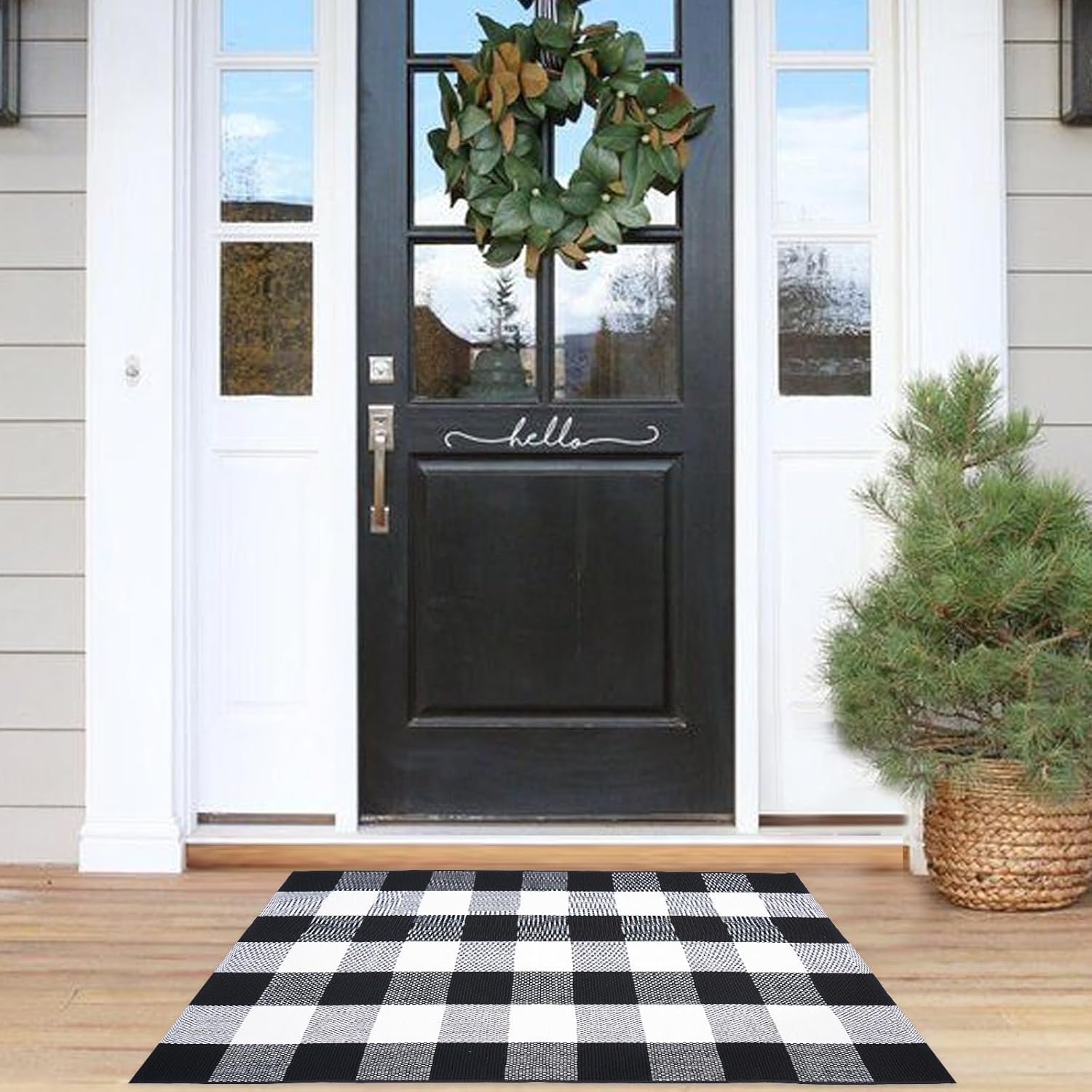 Buffalo Plaid Area Rug - 275x43 Black and White Checkered