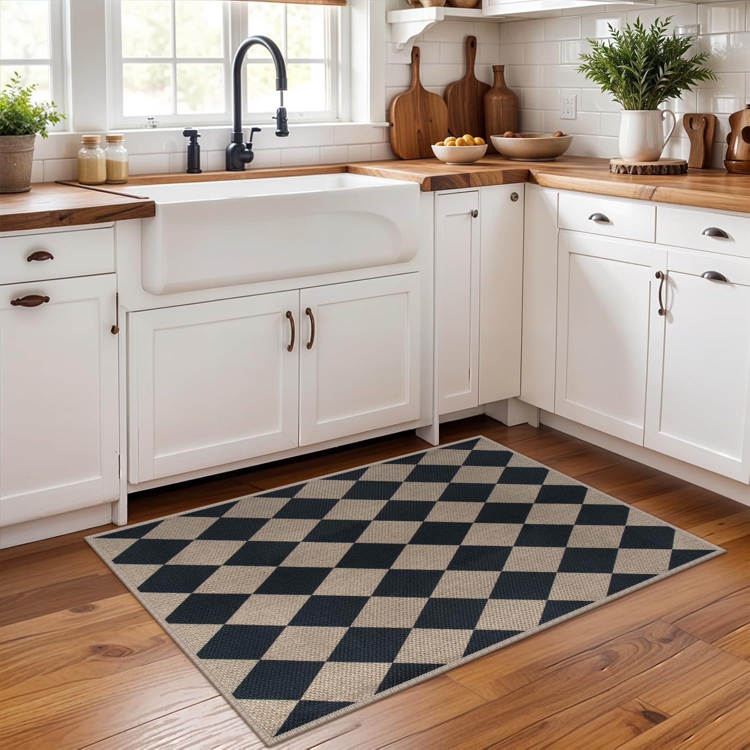 Rugalia Easy Jute Checkered Entryway Rug 2x3