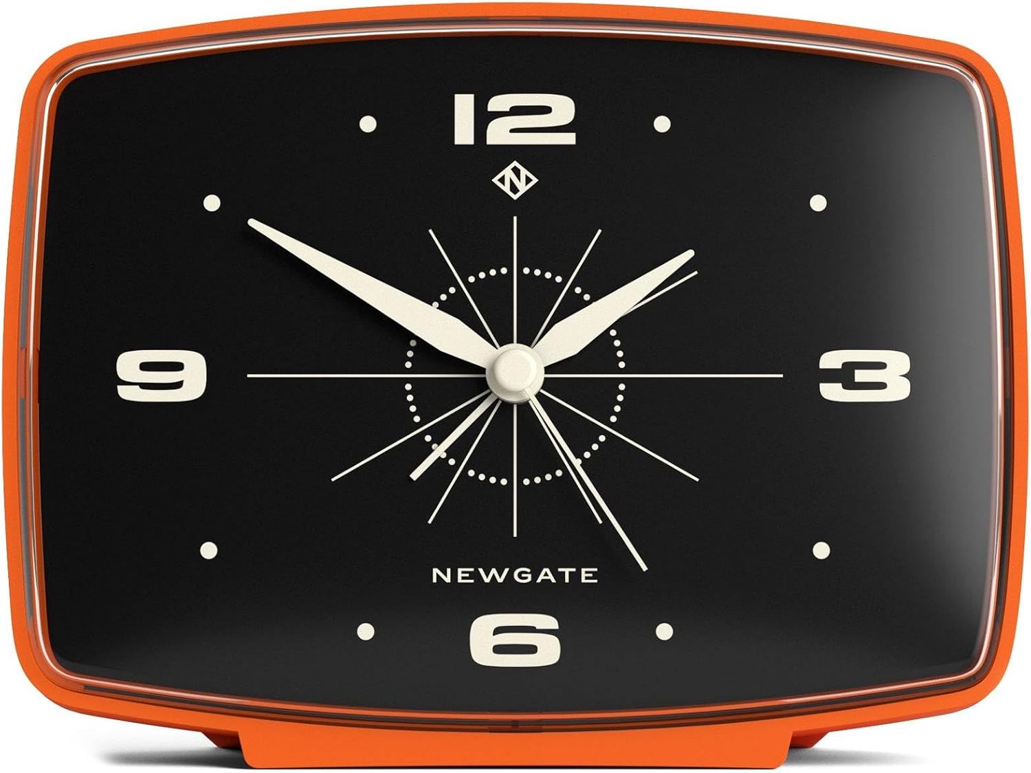 NEWGATE Brooklyn Alarm Clock Retro Design Pumpkin Orange