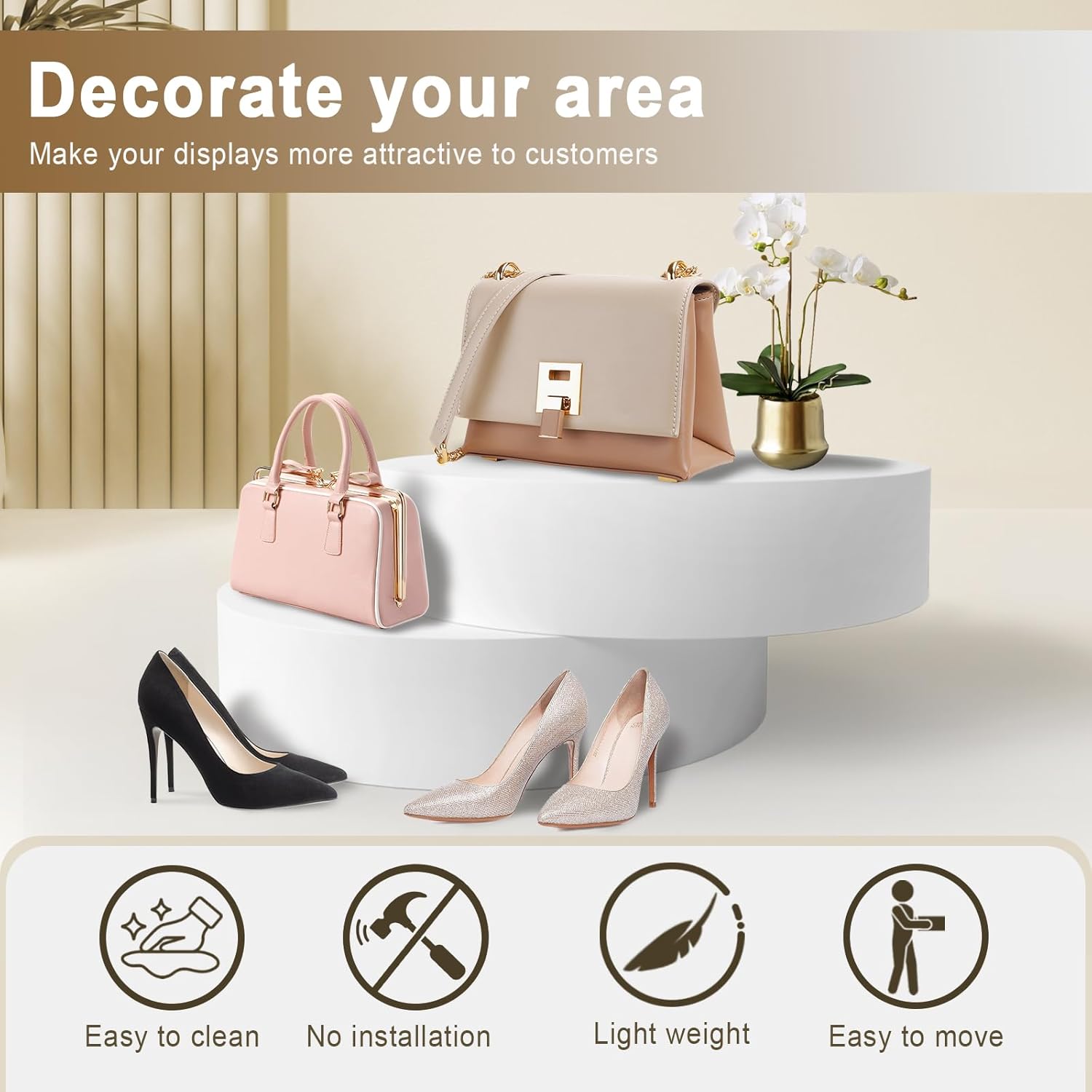 Jueraori 236x59in Round Display Pedestal Stand