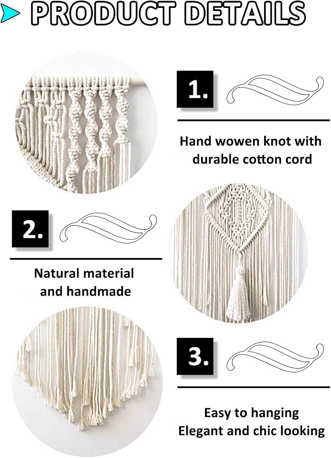 Macrame Curtains for Doorway and Wall Decoration