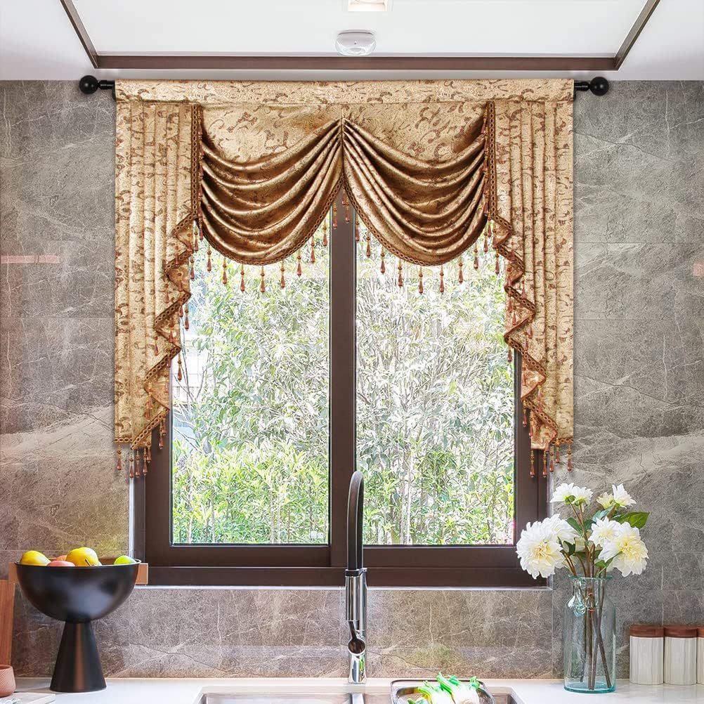 ELKCA European Curtain Valance 59 Inch 1 Panel Rod Pocket