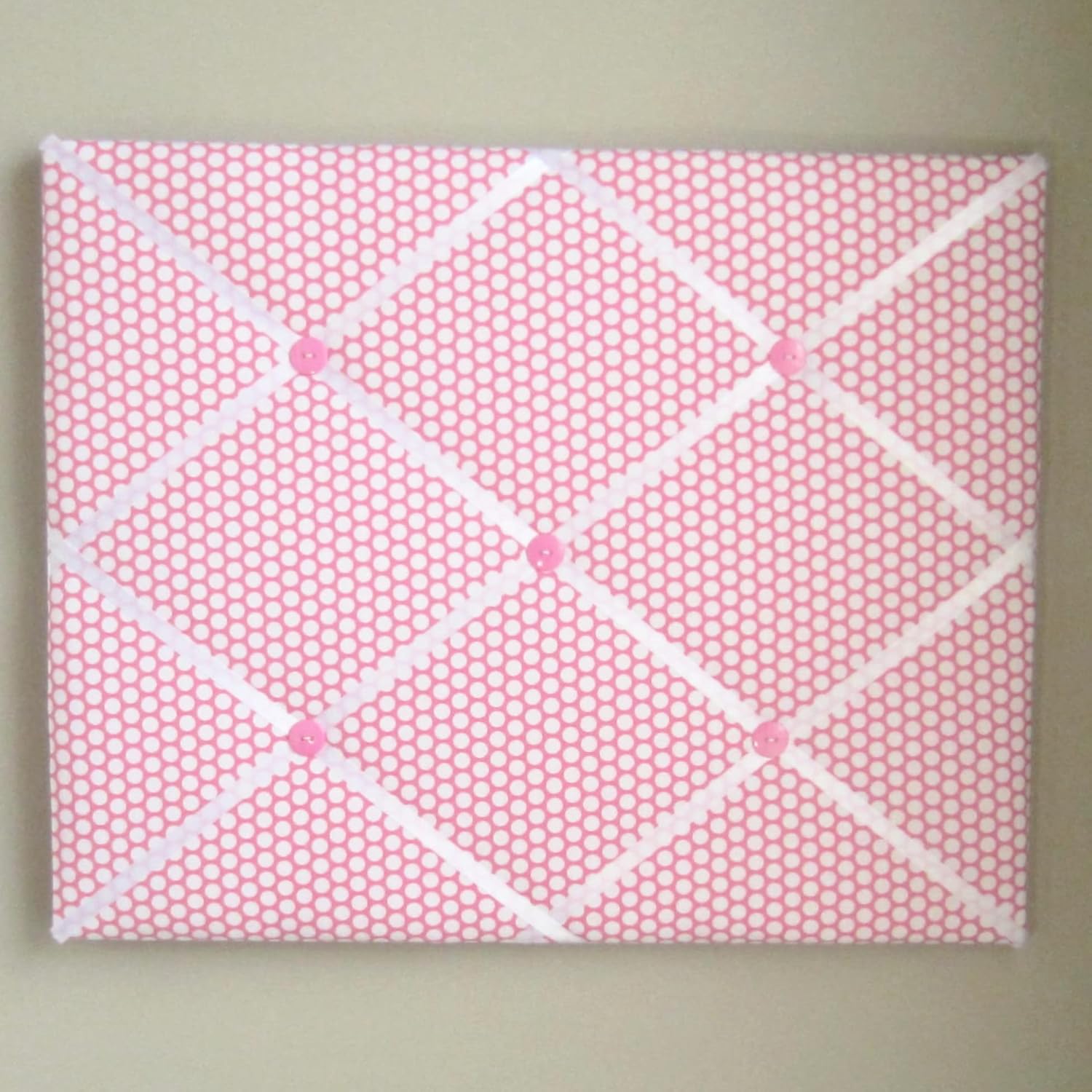 16 x 20 French Memory Board Bow Board Pink White Polka Dot