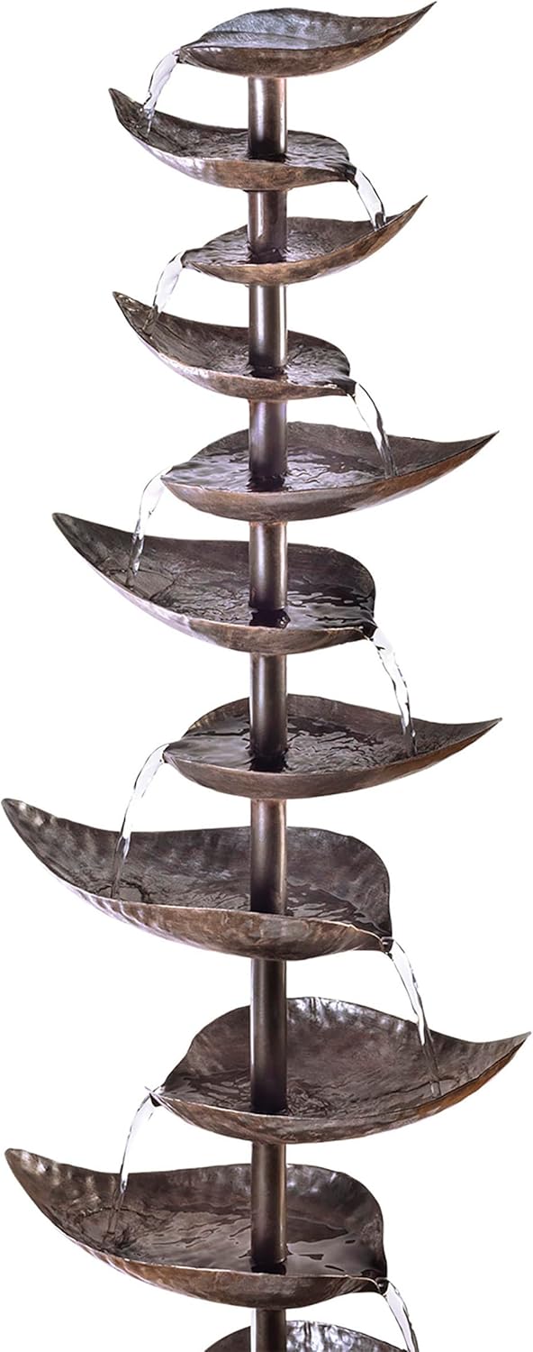 Alpine Corporation 70 Inch Tall Silver Tiered Water Fountain