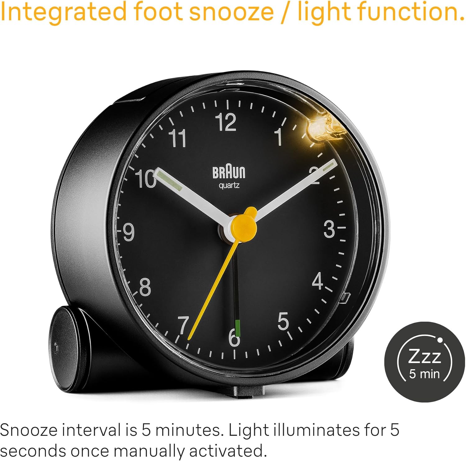 Braun Classic Analogue Alarm Clock with Snooze and Light
