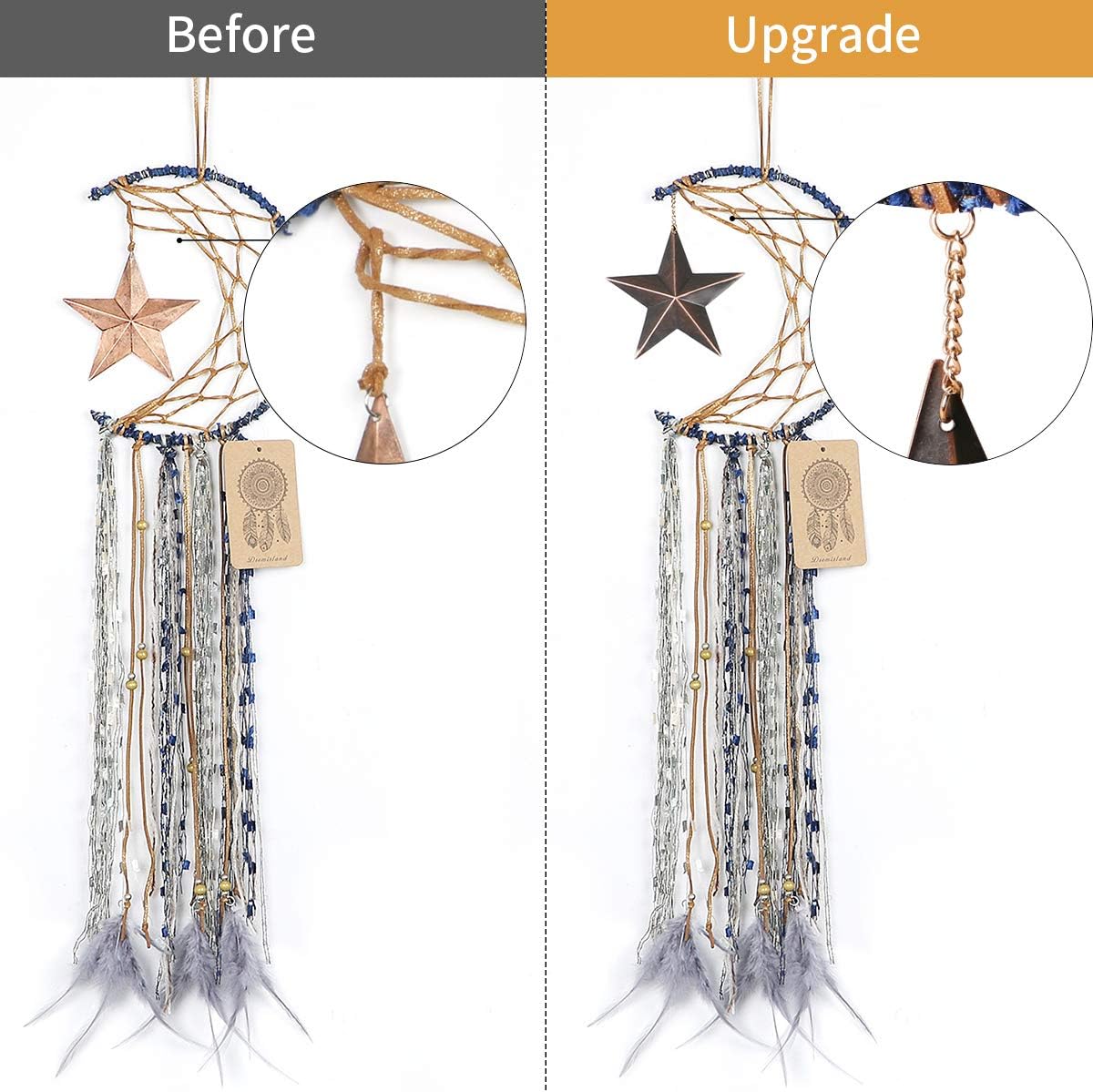Dremisland Dream Catcher with Moon and Star Design