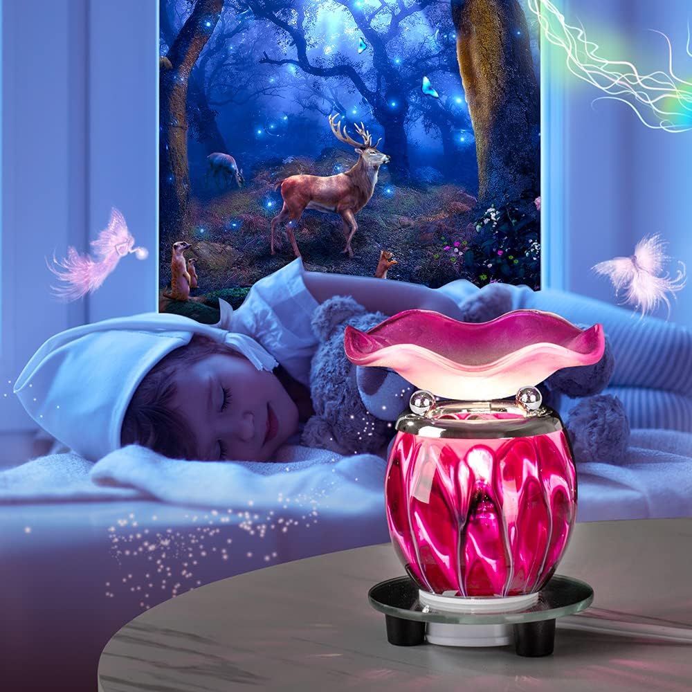 Hunanbang 1 Piece Purple Tie Dye Electric Wax Warmer with Mirrored Base