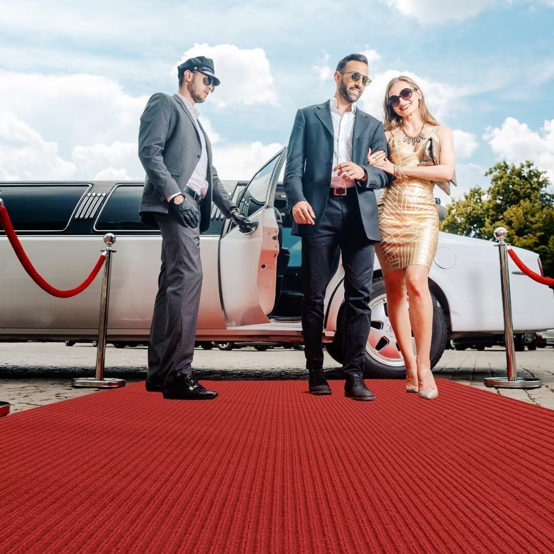 HOMBYS Extra Thick Red Carpet Runner 3x10ft