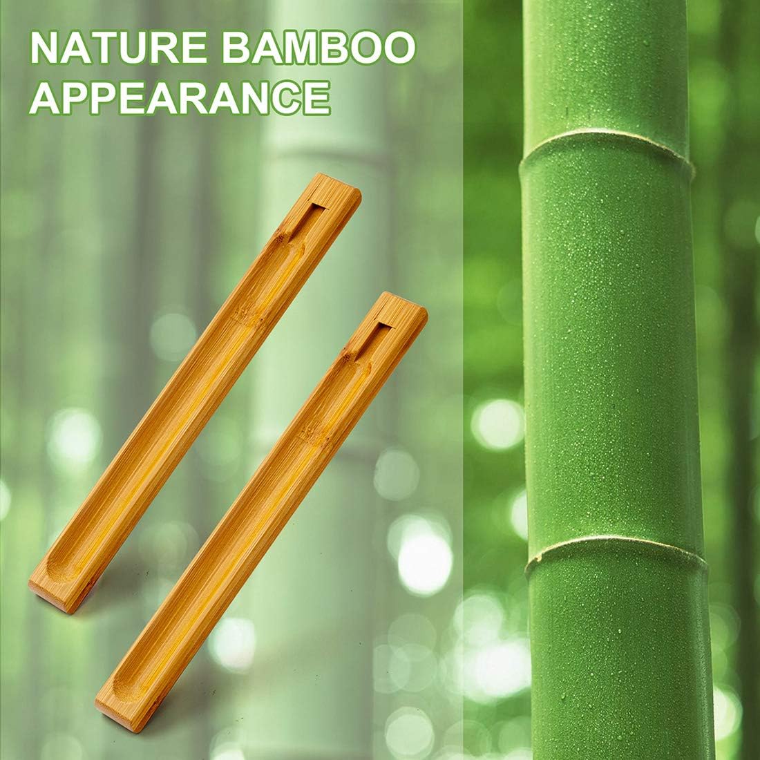 2 Pieces Bamboo Incense Holder with Adjustable Angle