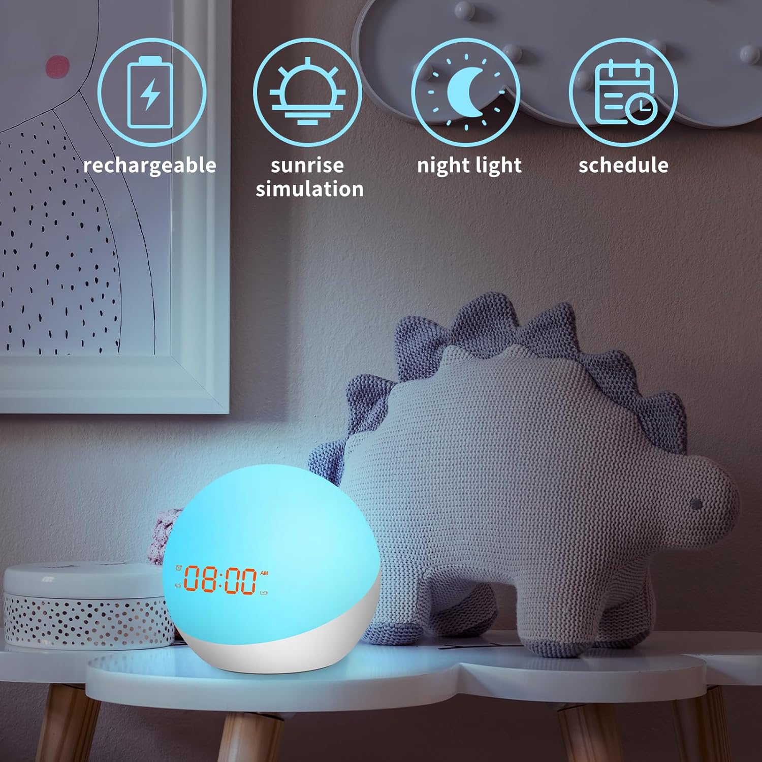 Homidy Alarm Clock for Kids 4th Gen 2024 White