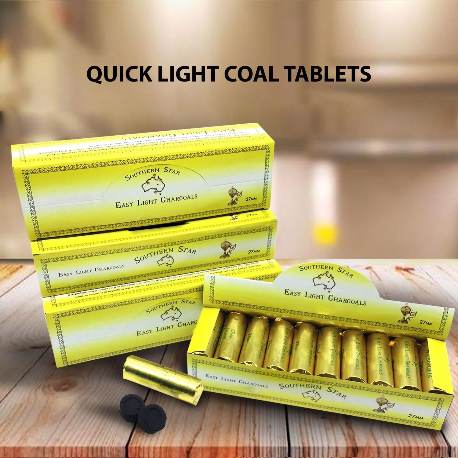 Southern Star Quick Lighting Incense Charcoal Tablets 27mm 120 Tablets