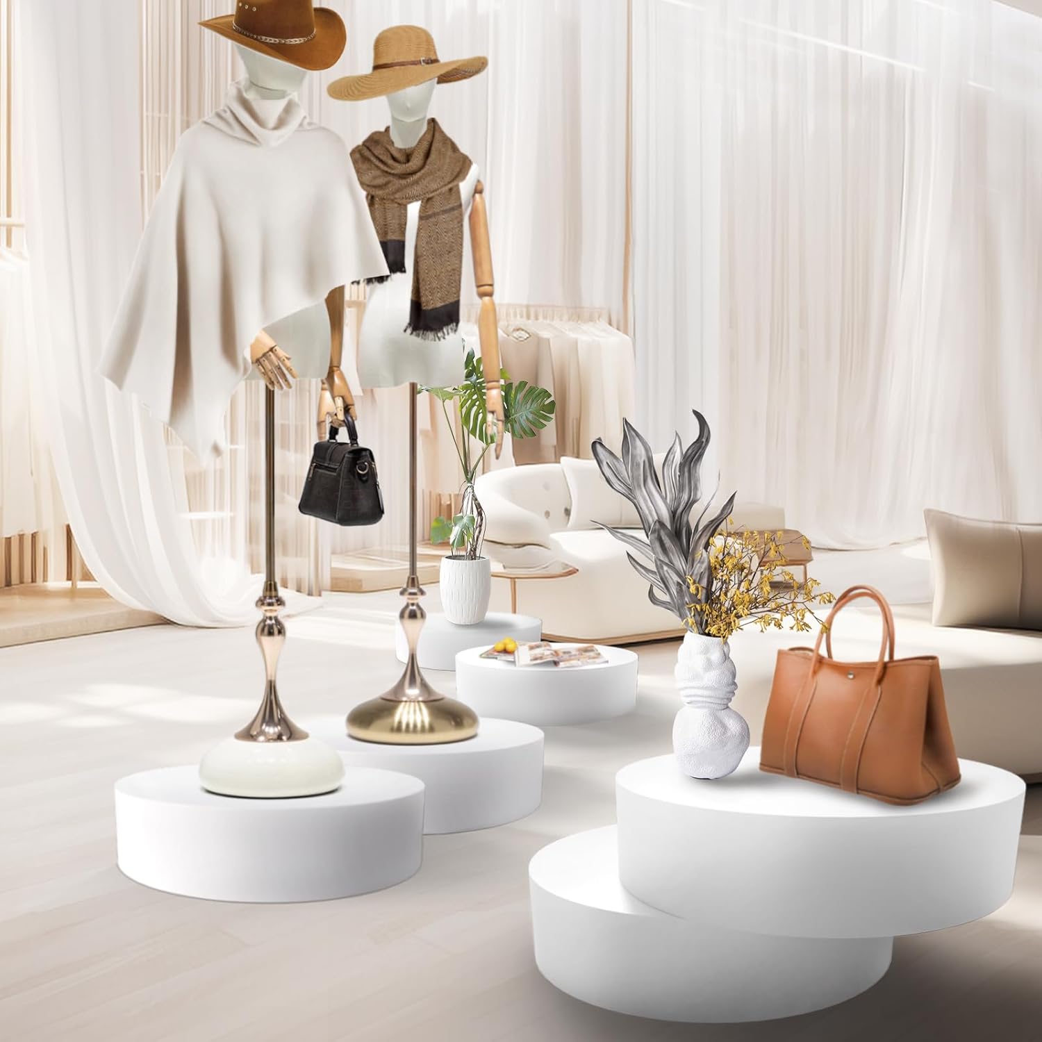 Jueraori 236x59in Round Display Pedestal Stand