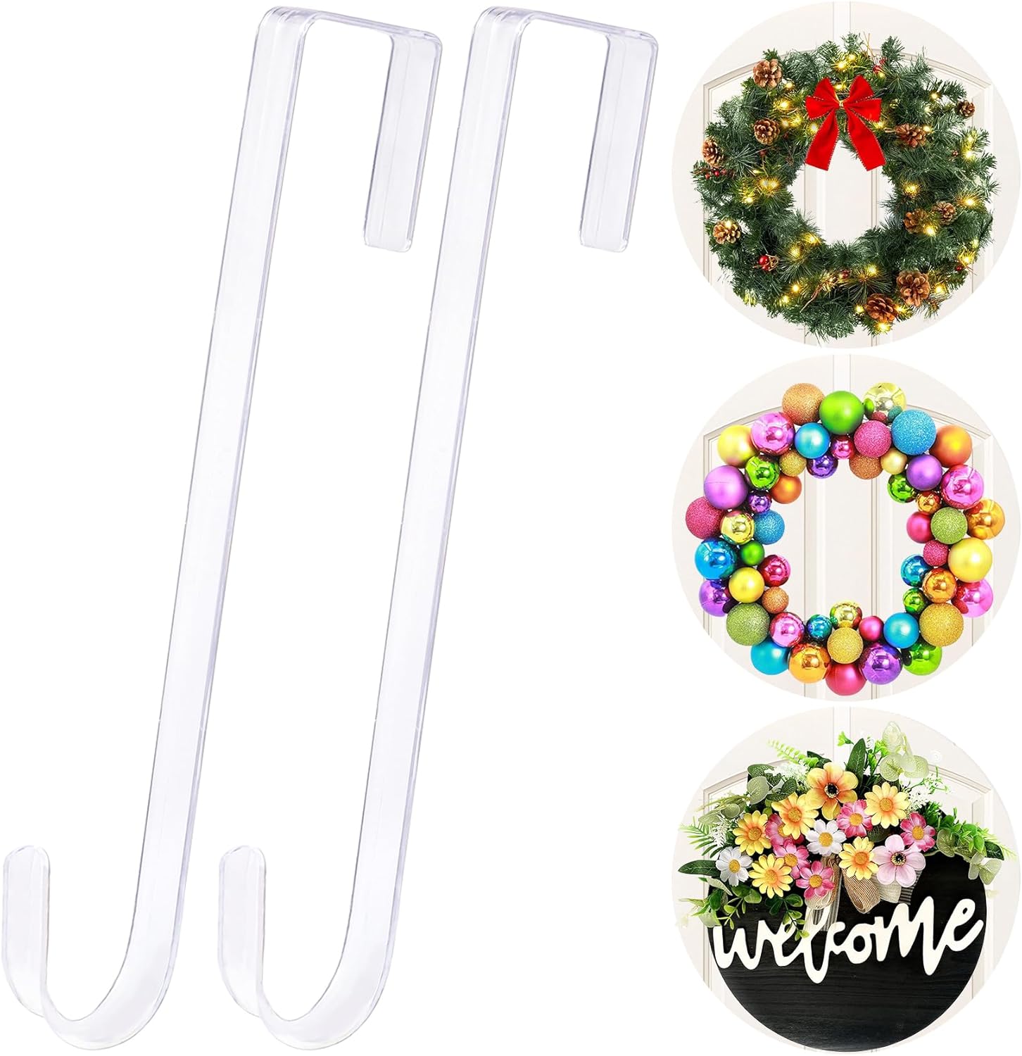 15 Inch Wreath Hangers 2 Pack Door Decor Organizer