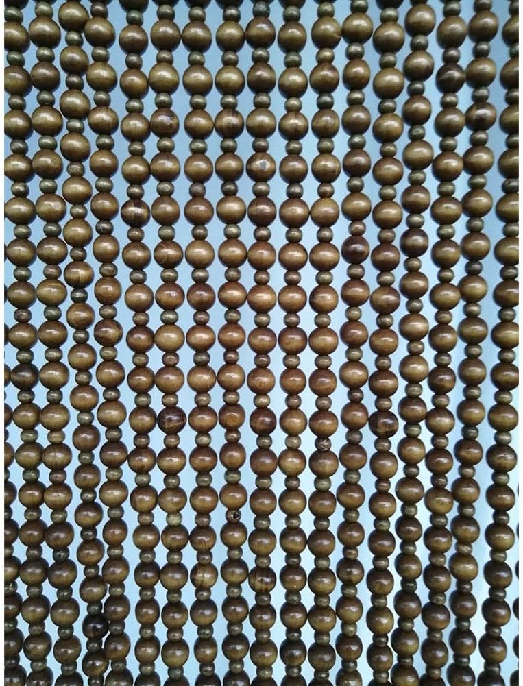 OKUOKA 25 Strands Wooden Beaded Curtain Valance