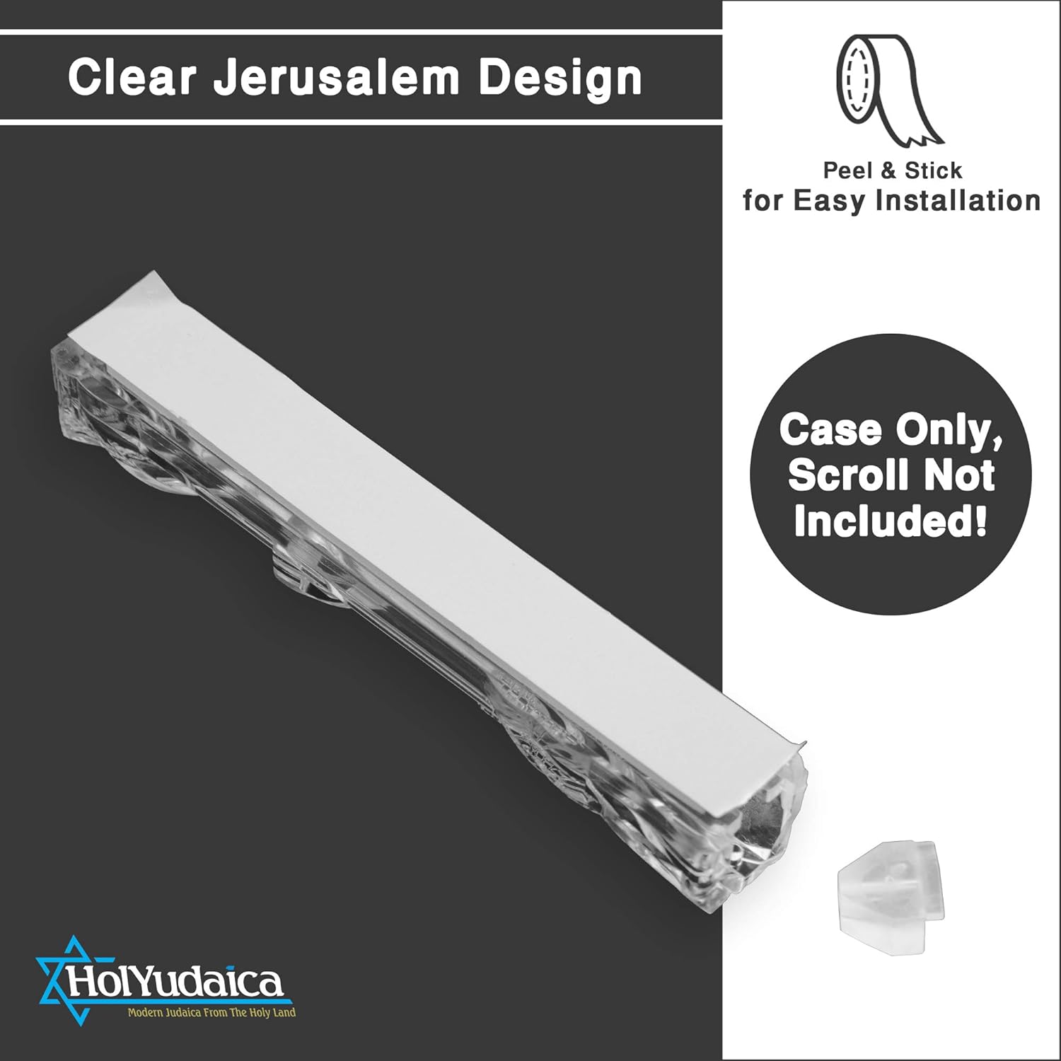 HolYudaica 5 Inch Mezuzah Case with Jerusalem Design