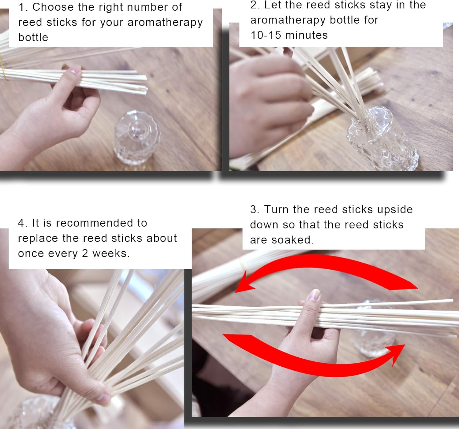 100 Pieces Natural Rattan Diffuser Sticks 8 Inch 3mm