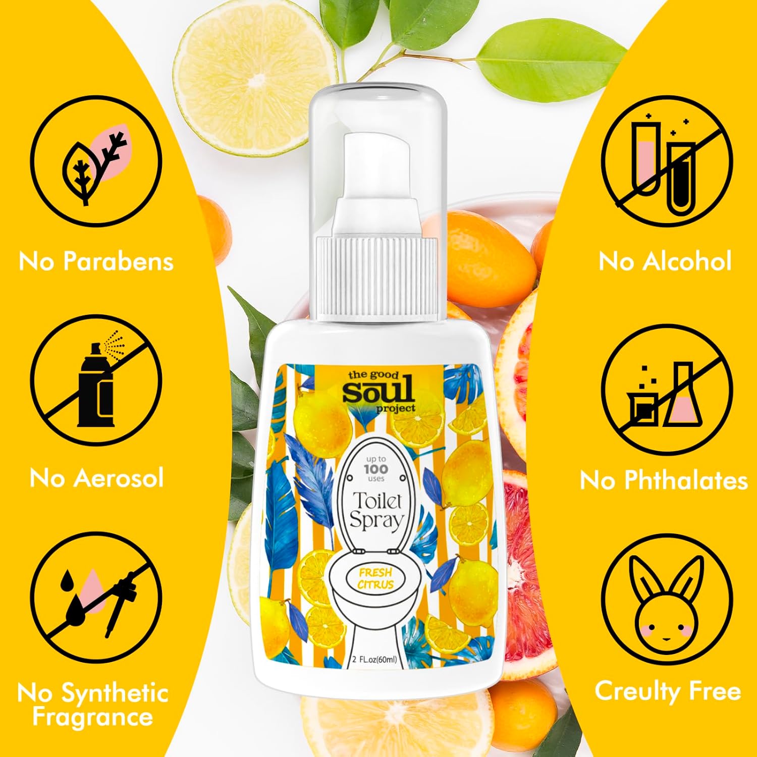Good Soul Project Toilet Spray Fresh Citrus 2 Fl Oz 2 Pack