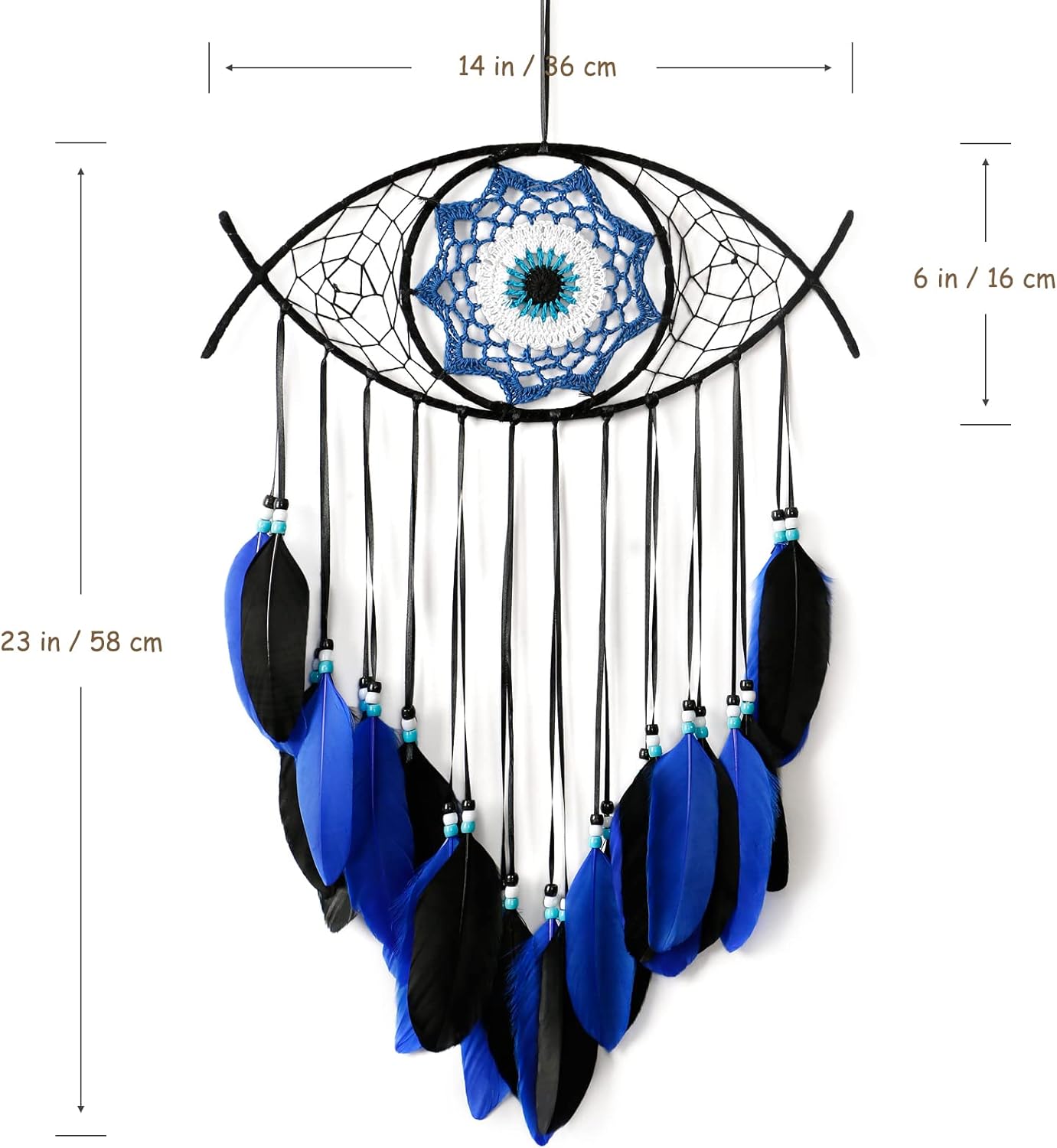 Dremisland Evil Eye Dream Catcher - Blue Black Wall Hanging Decor