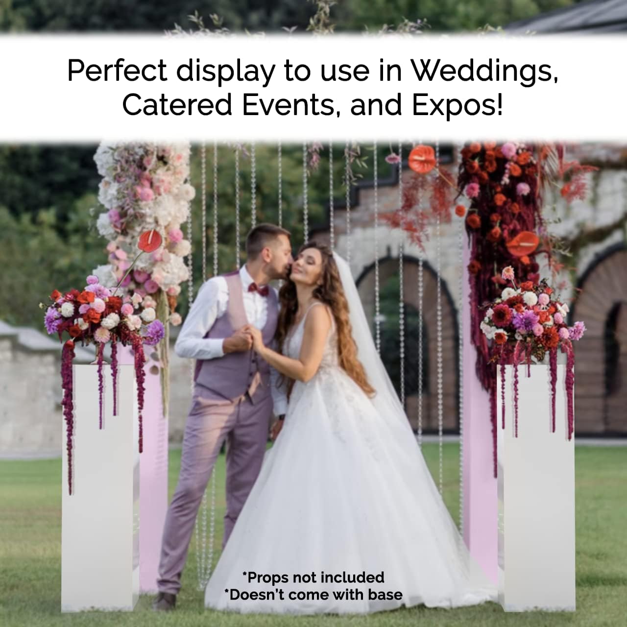 White Acrylic Display Cube Pedestal 12x12x42 Inch