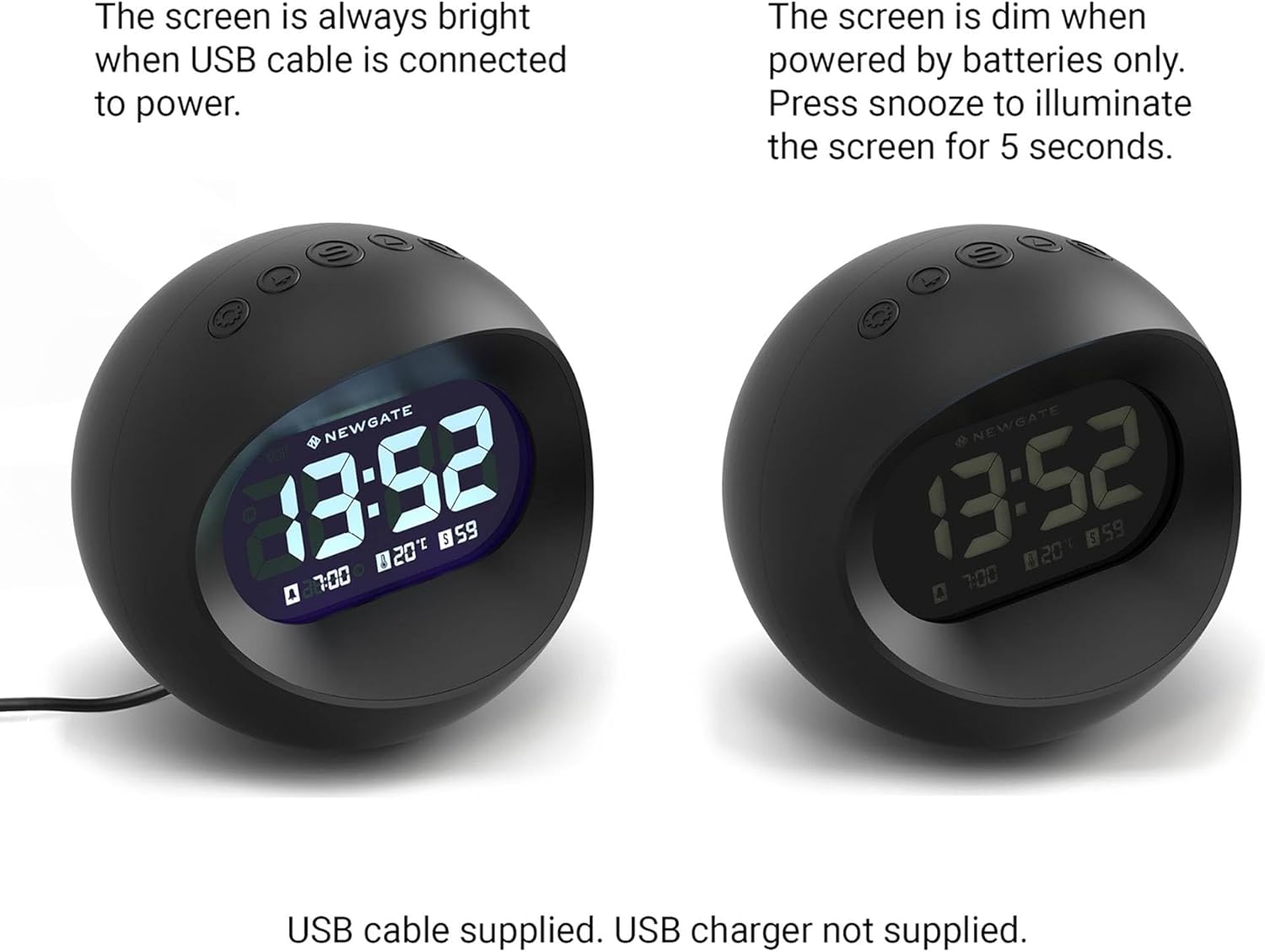 NEWGATE Centre of The Earth Alarm Clock with Retro Design
