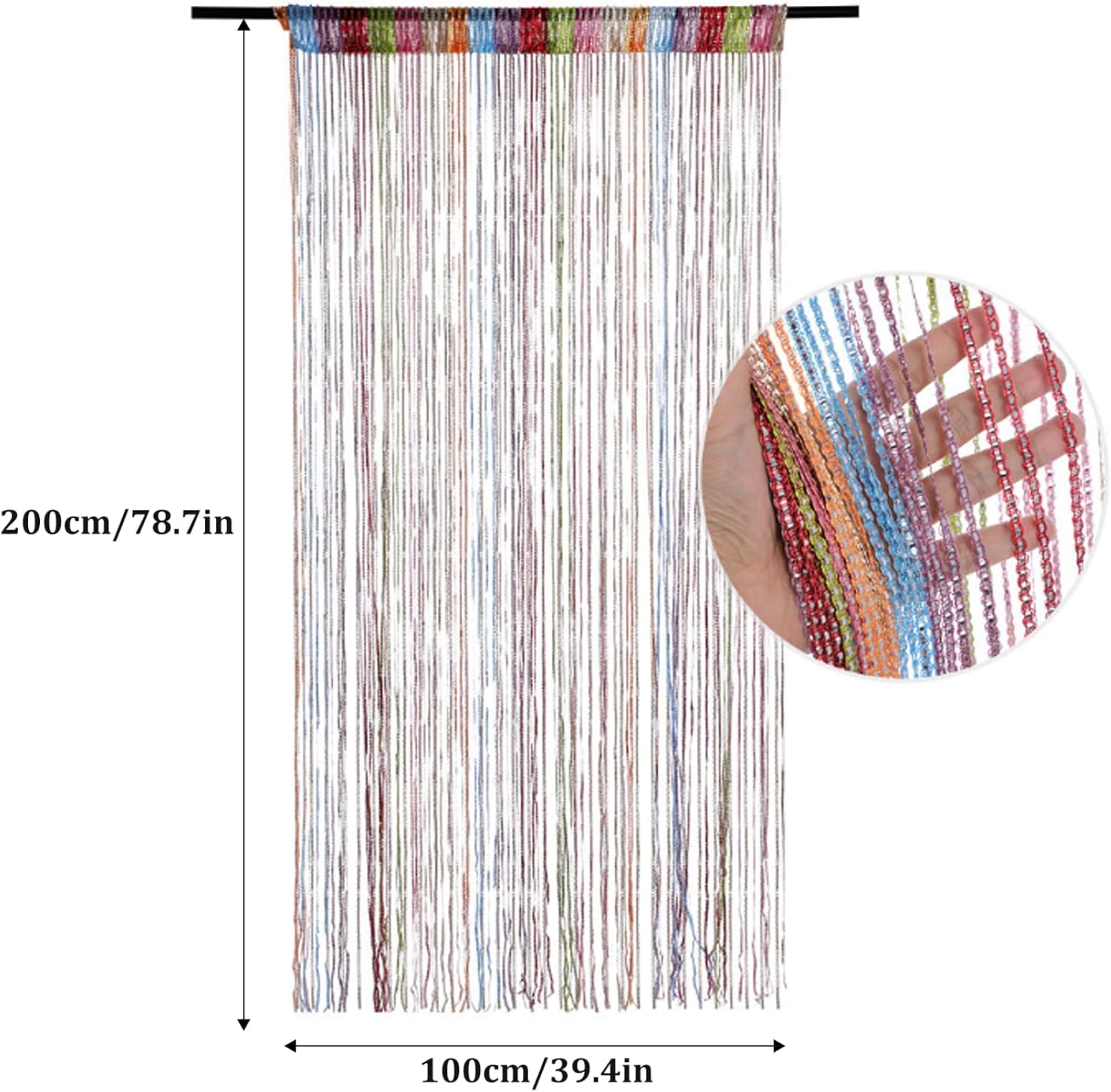 Wedhapy Door Fly Screen Curtain 3937x7874 Inch Tassel Style